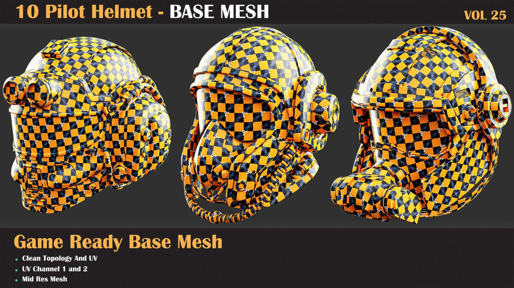 10 Pilot Helmet BASE MESH - VOL 25   3D model_1