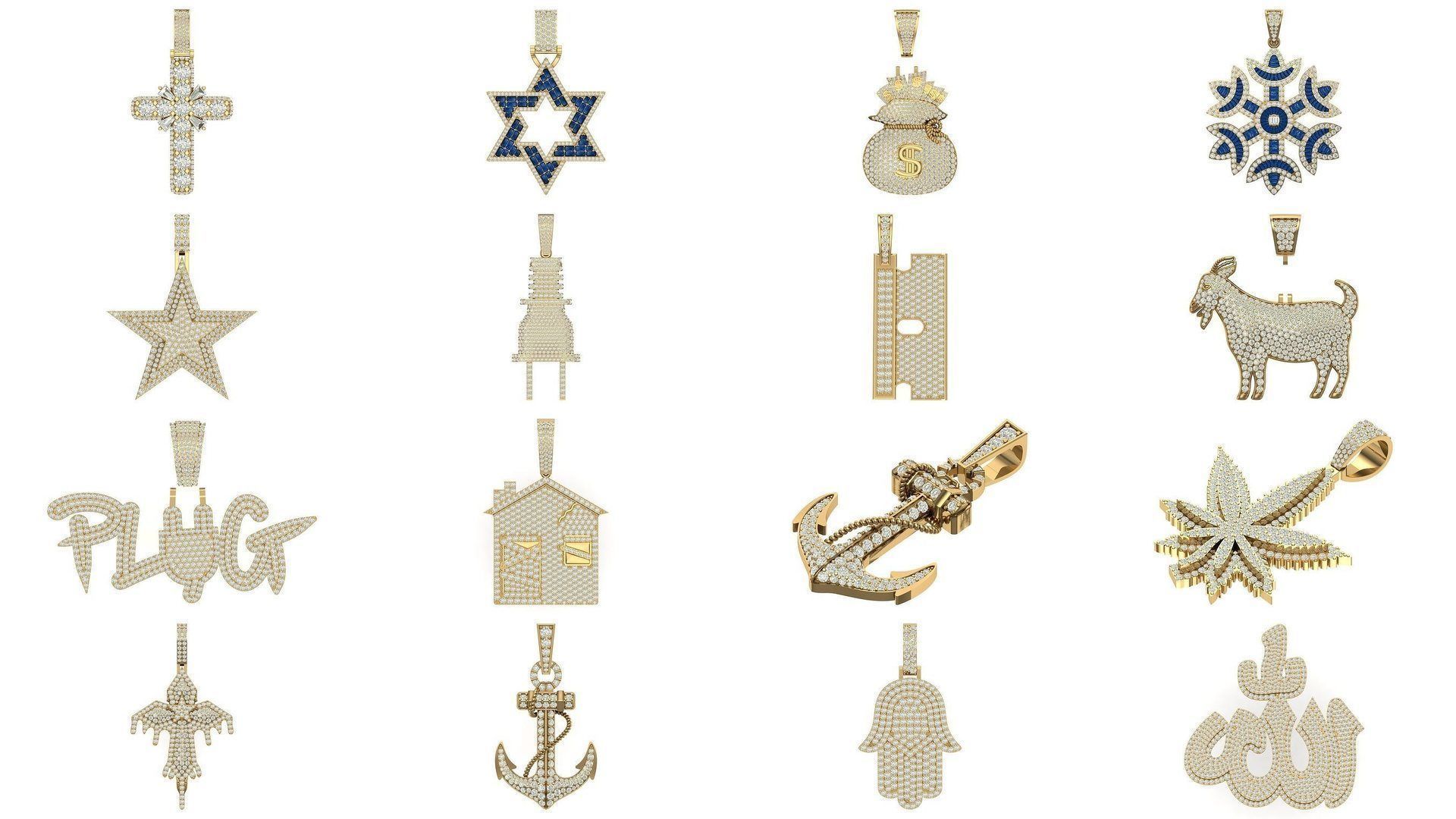 hiphop pendant 3D Model Collection_1