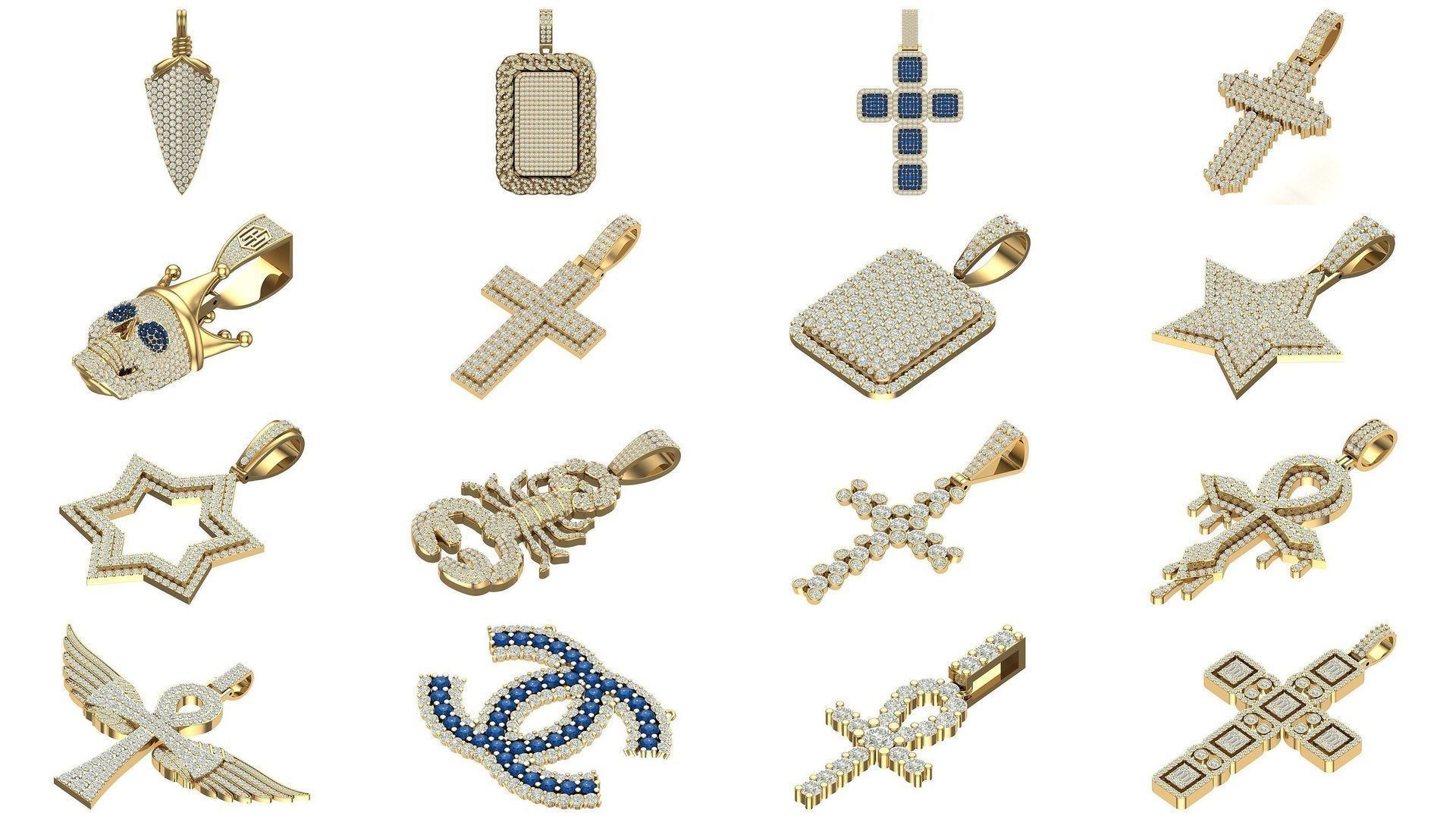 hiphop pendant 3D Model Collection_5