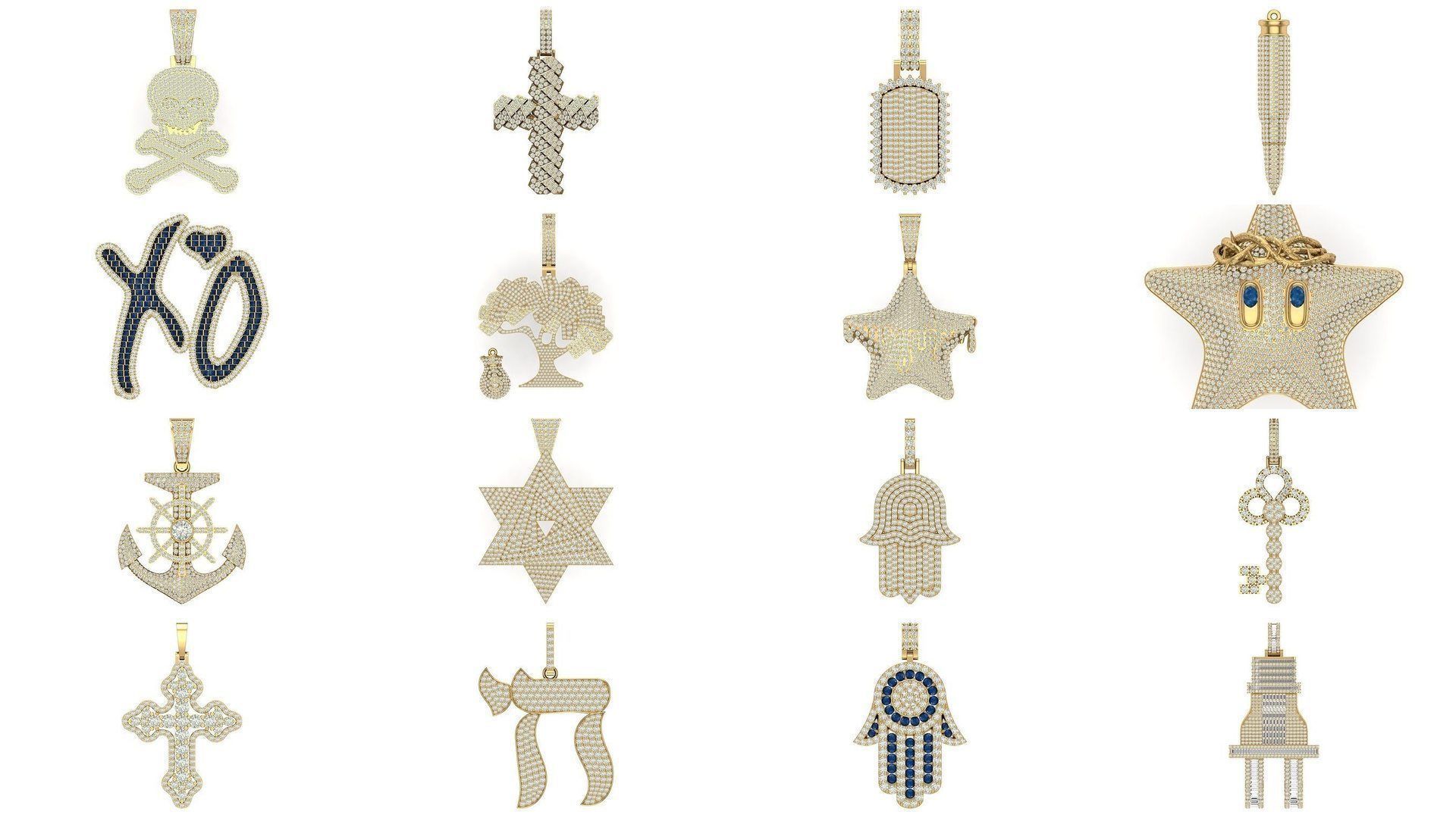 hiphop pendant 3D Model Collection_3