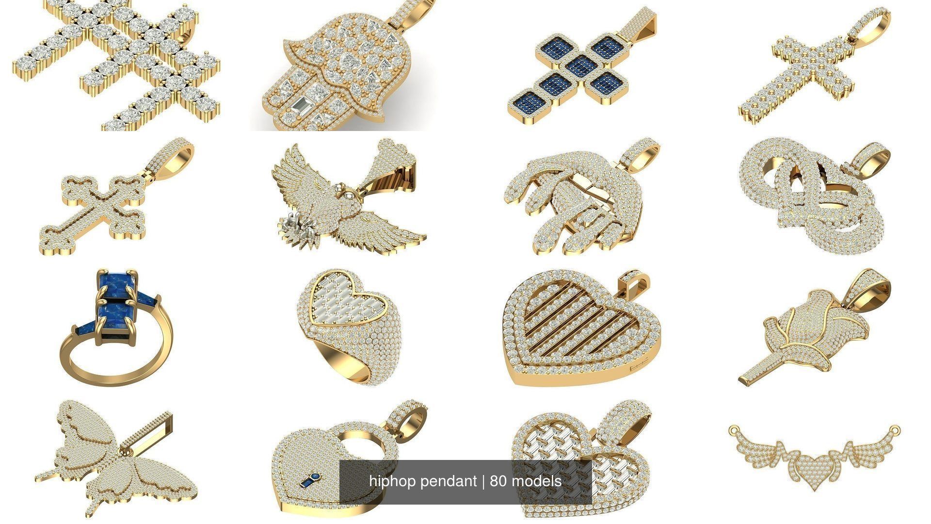 hiphop pendant 3D Model Collection_8
