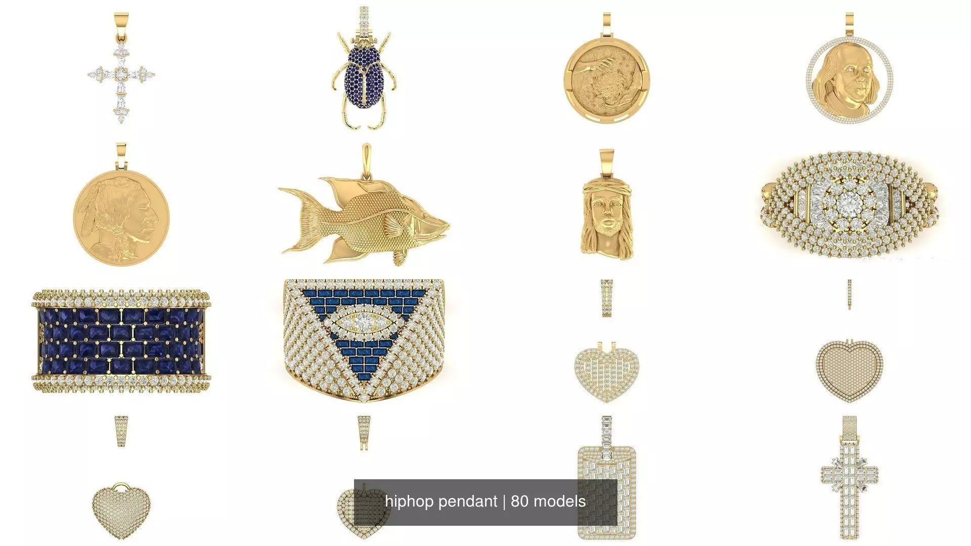 hiphop pendant 3D Model Collection_0