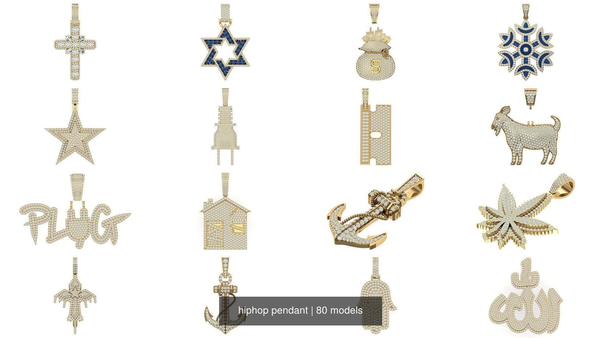 hiphop pendant 3D Model Collection_2