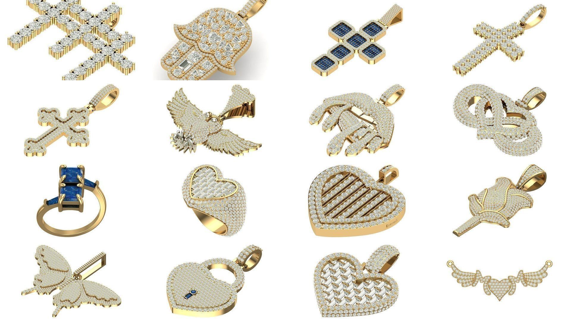 hiphop pendant 3D Model Collection_7