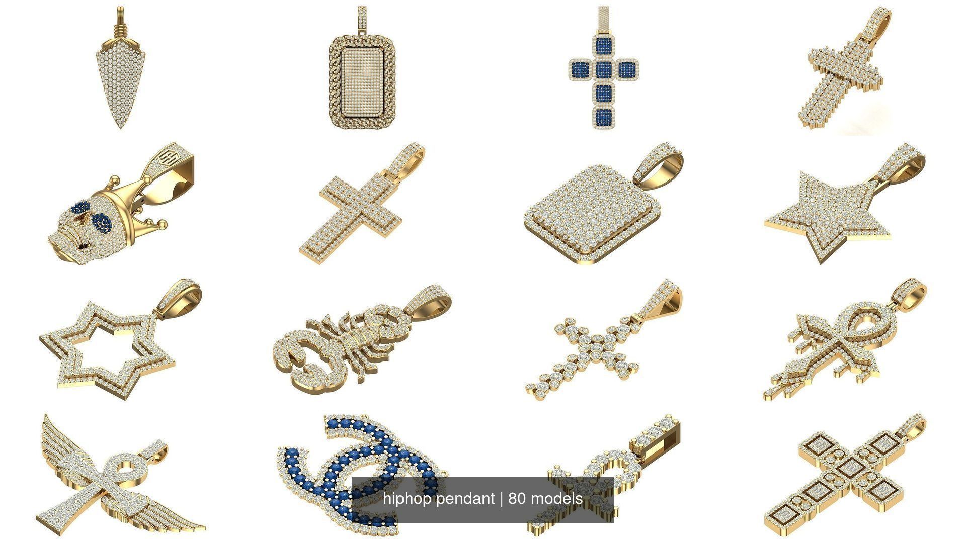hiphop pendant 3D Model Collection_6