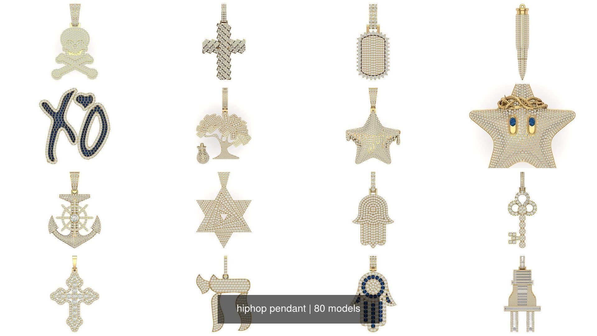 hiphop pendant 3D Model Collection_4