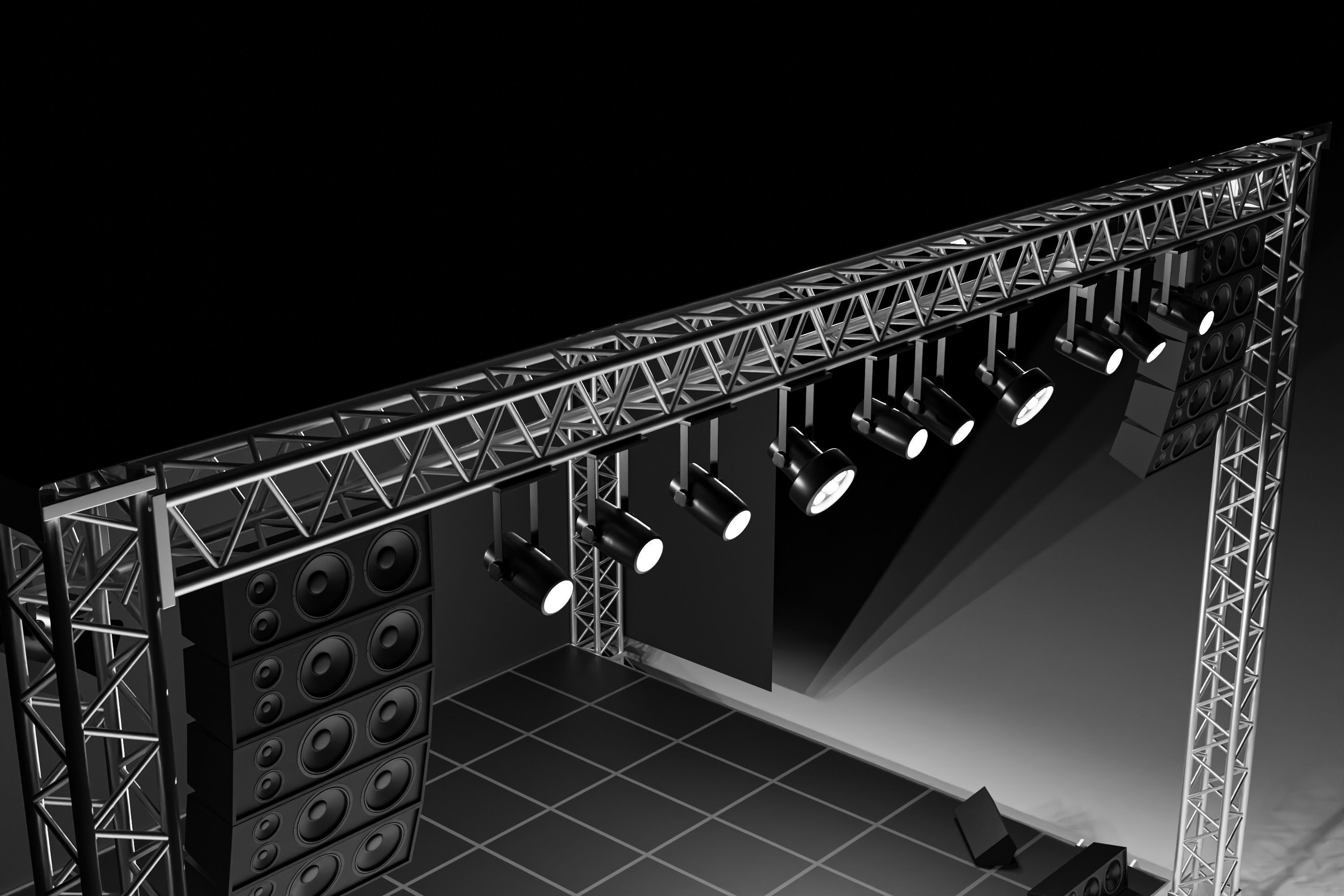 Concert Stage 01 3D model_7