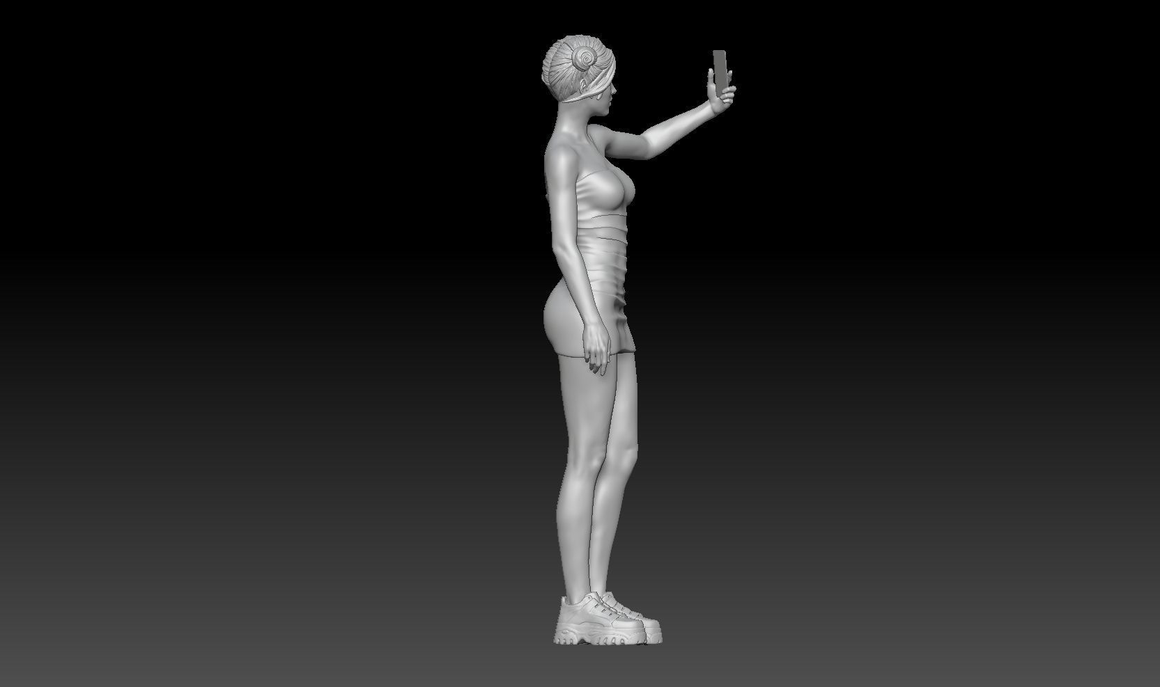 SUMMER GIRL WALKING 2 3D print model_3