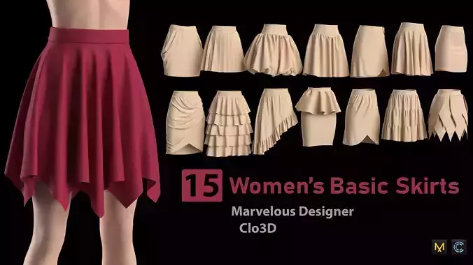 15 Womens Basic Skirts 