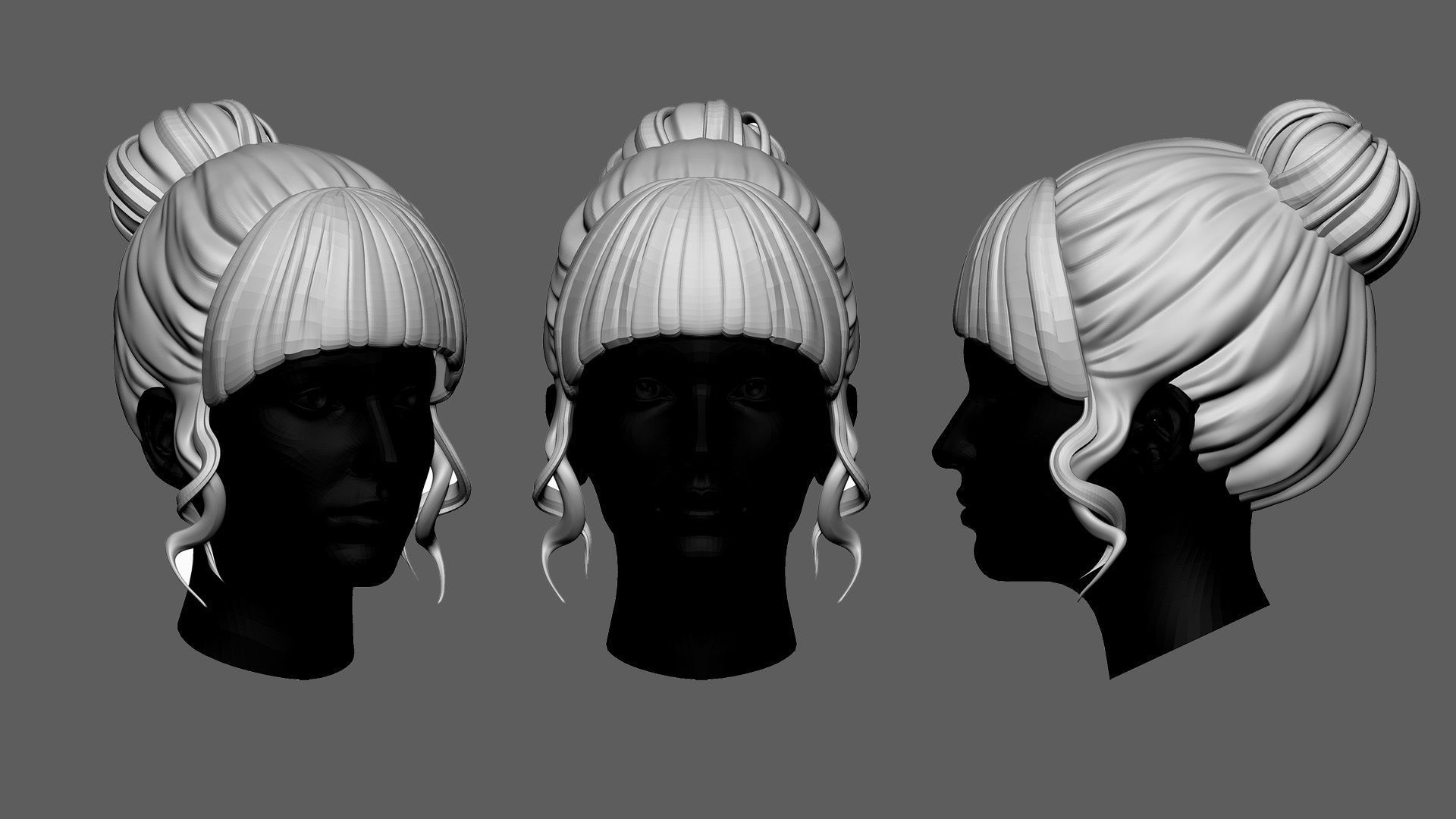 HairStyle 3D model_2