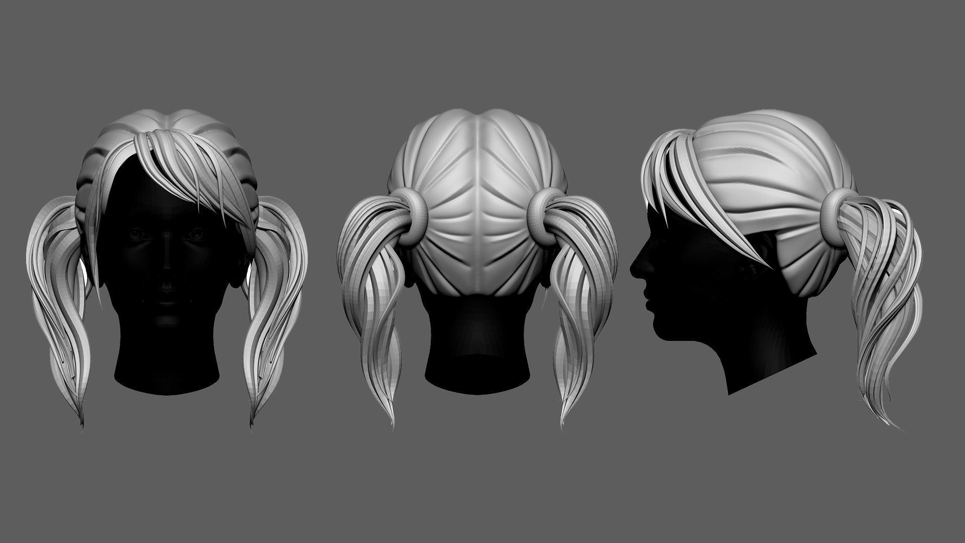 HairStyle 3D model_5