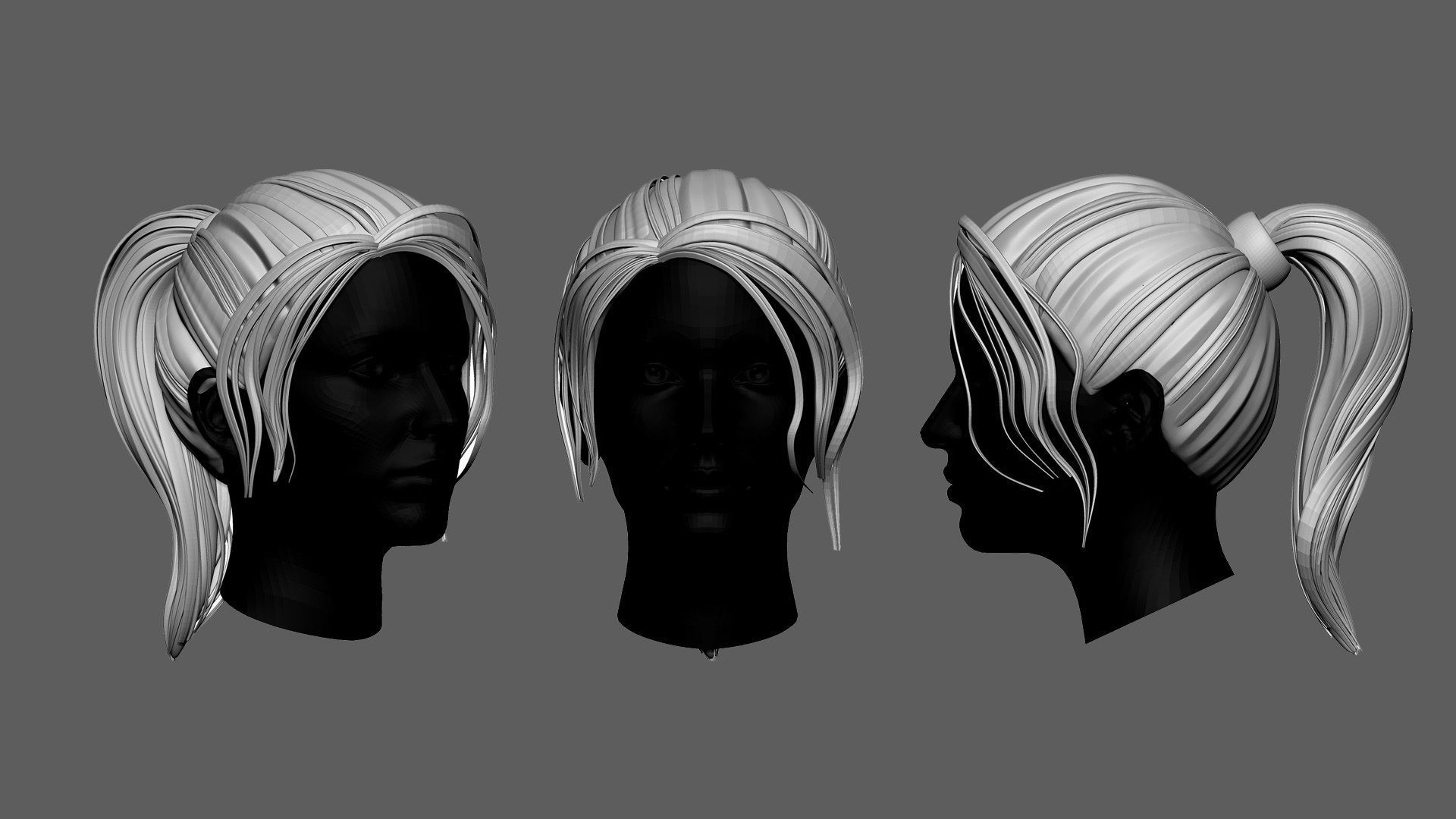 HairStyle 3D model_1