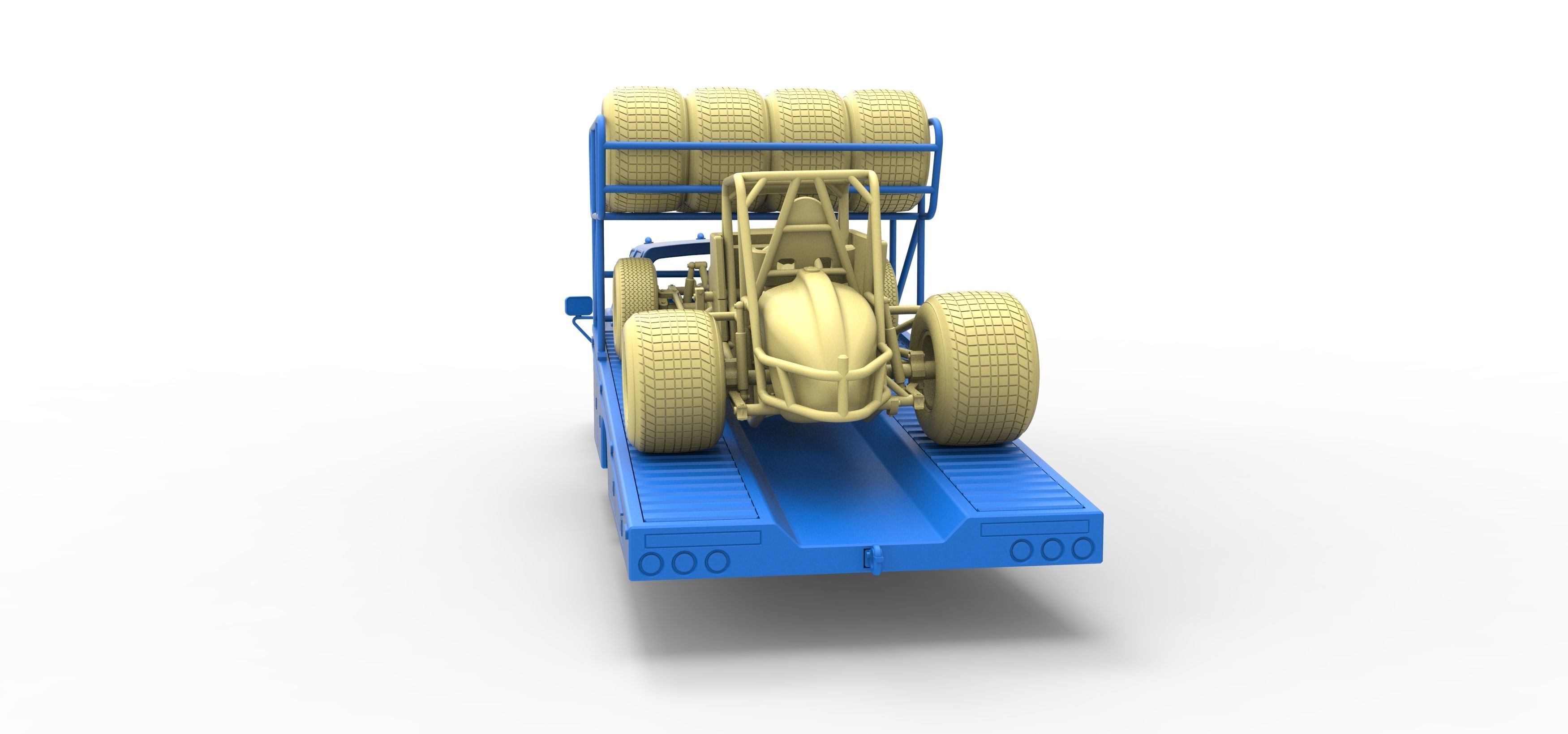 Vintage Transporter truck for Race car Version 2 Scale 1 to 25 3D print model_33