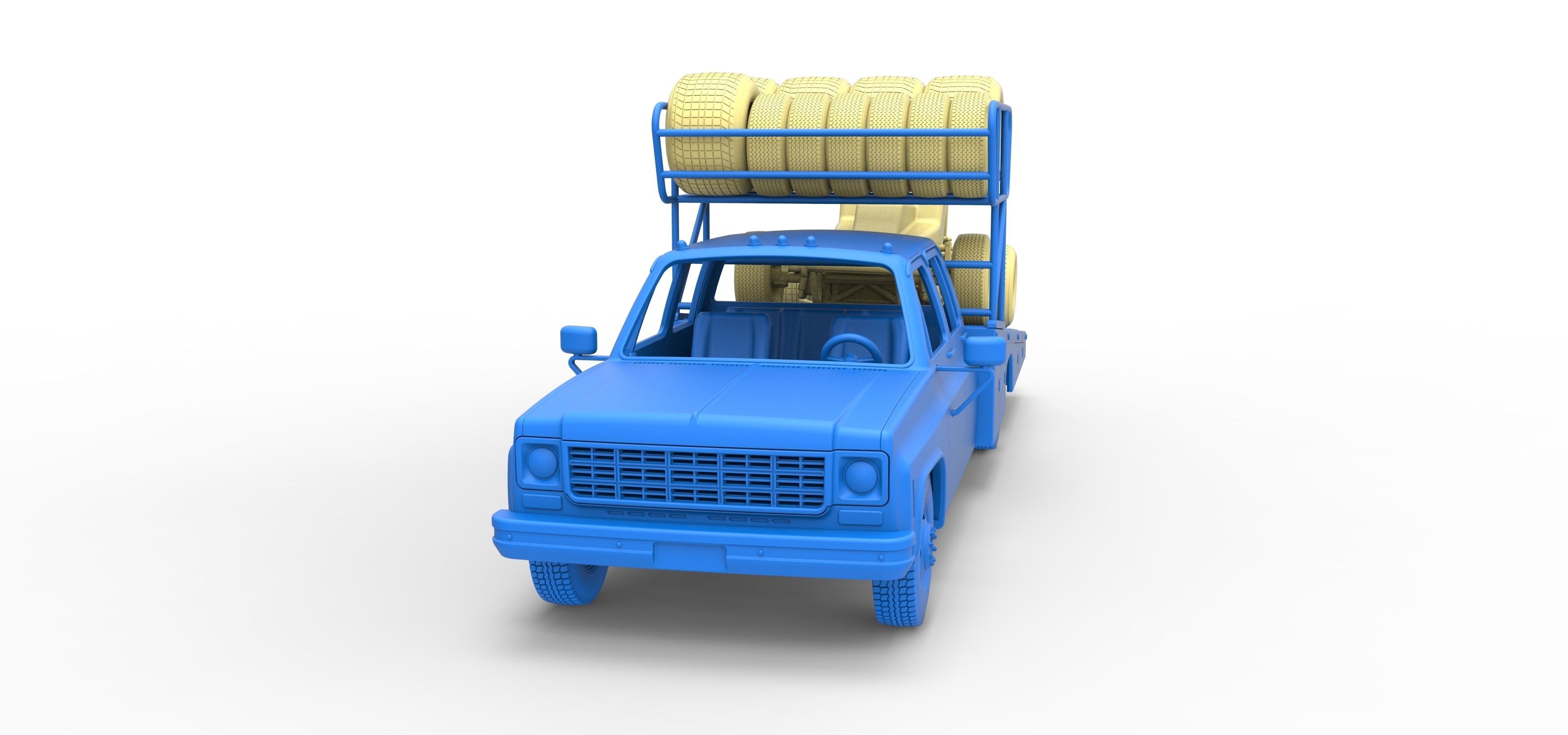 Vintage Transporter truck for Race car Version 2 Scale 1 to 25 3D print model_28