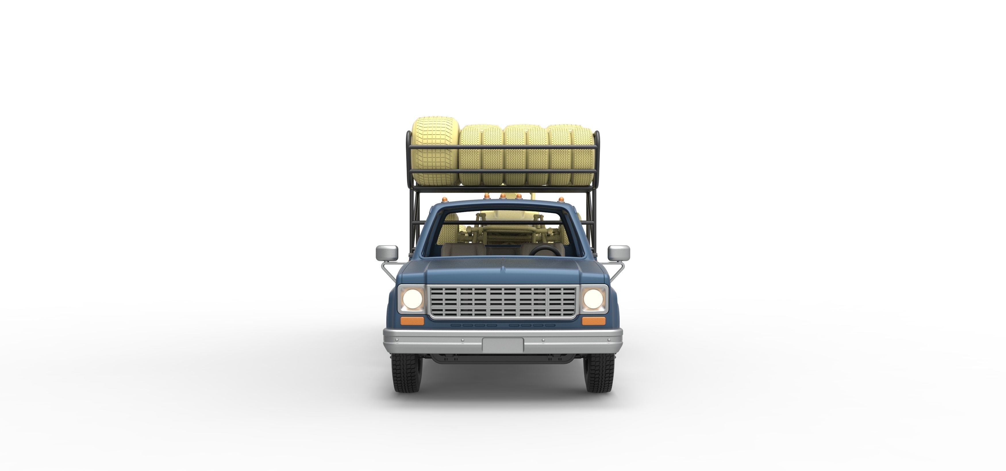 Vintage Transporter truck for Race car Version 2 Scale 1 to 25 3D print model_4