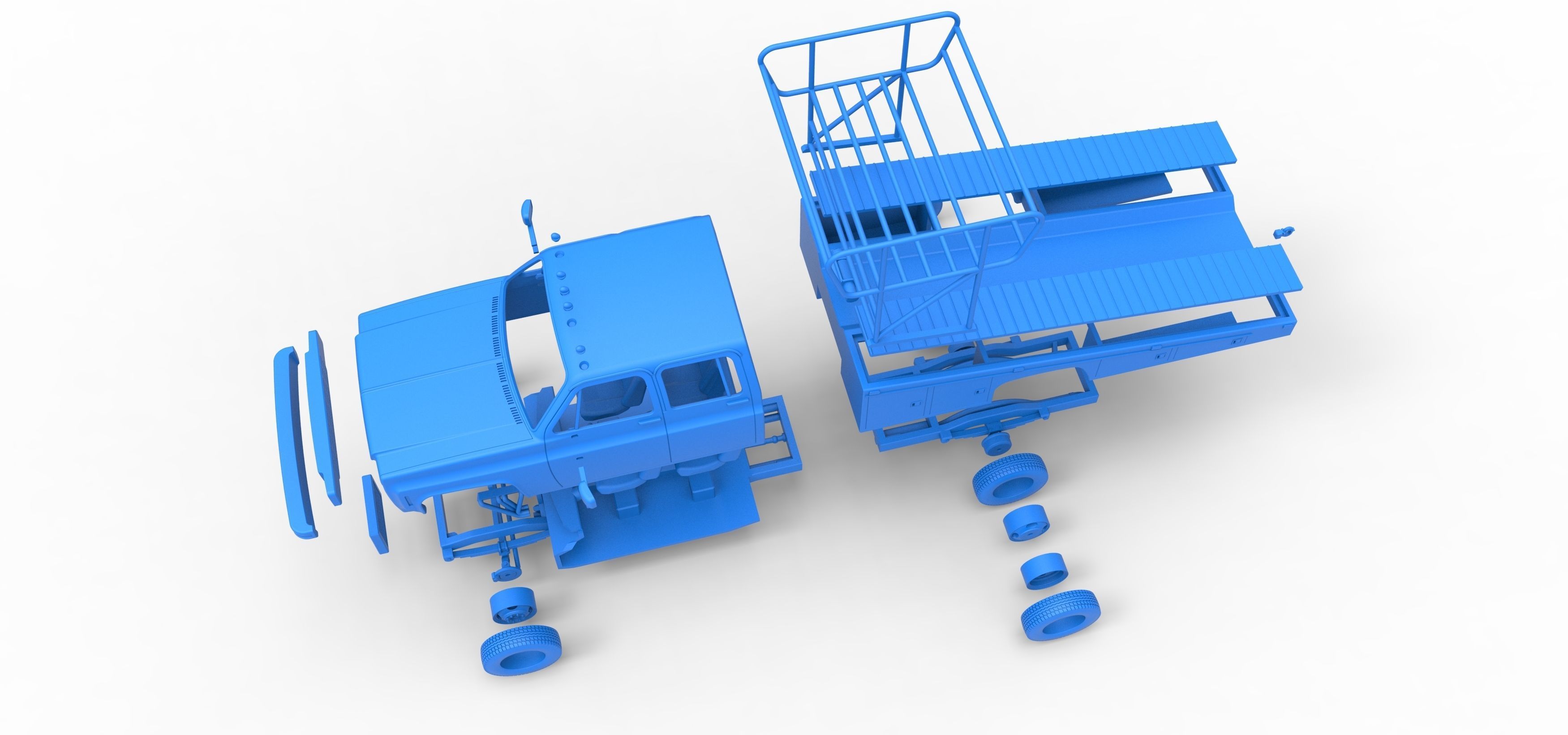 Vintage Transporter truck for Race car Version 2 Scale 1 to 25 3D print model_53