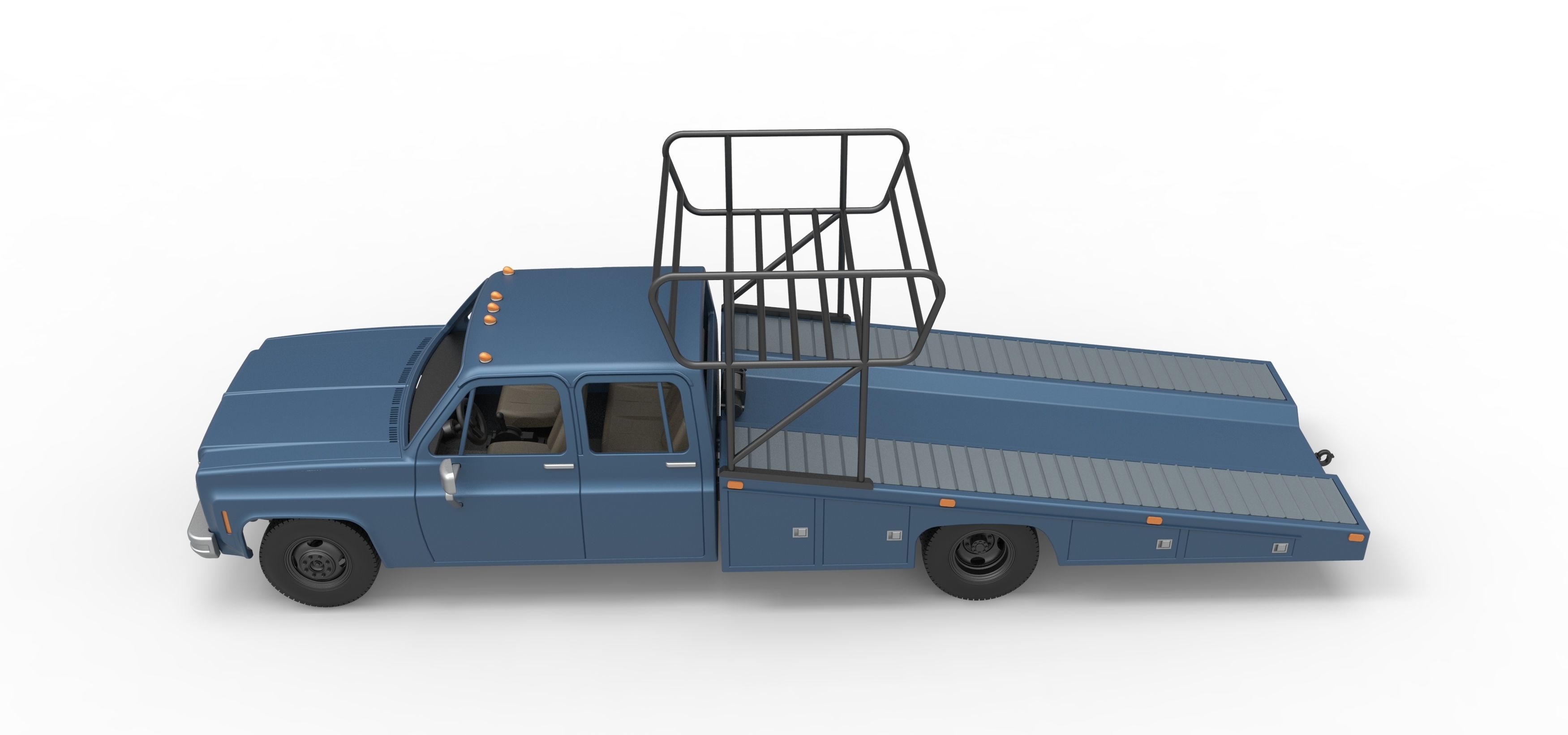 Vintage Transporter truck for Race car Version 2 Scale 1 to 25 3D print model_18