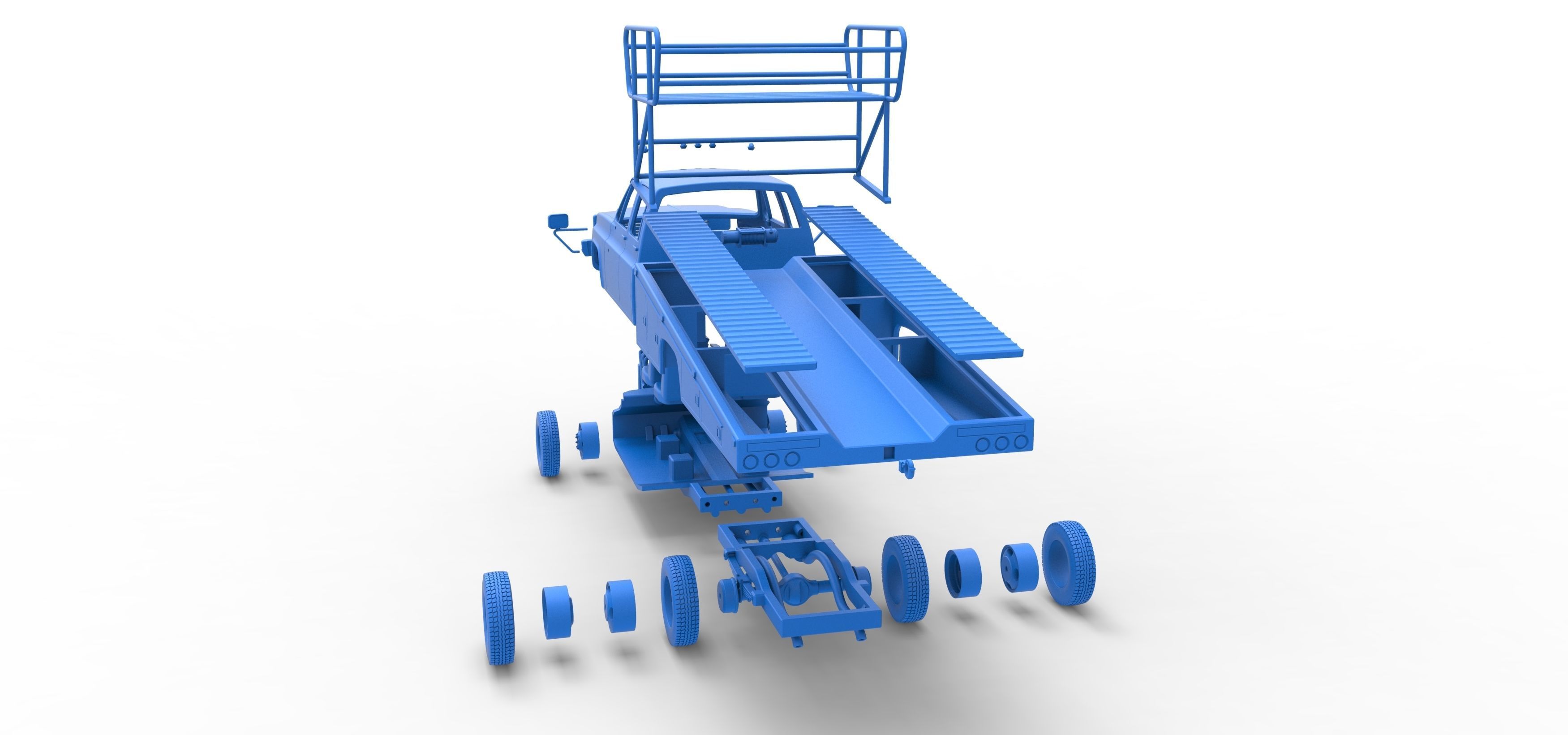 Vintage Transporter truck for Race car Version 2 Scale 1 to 25 3D print model_58