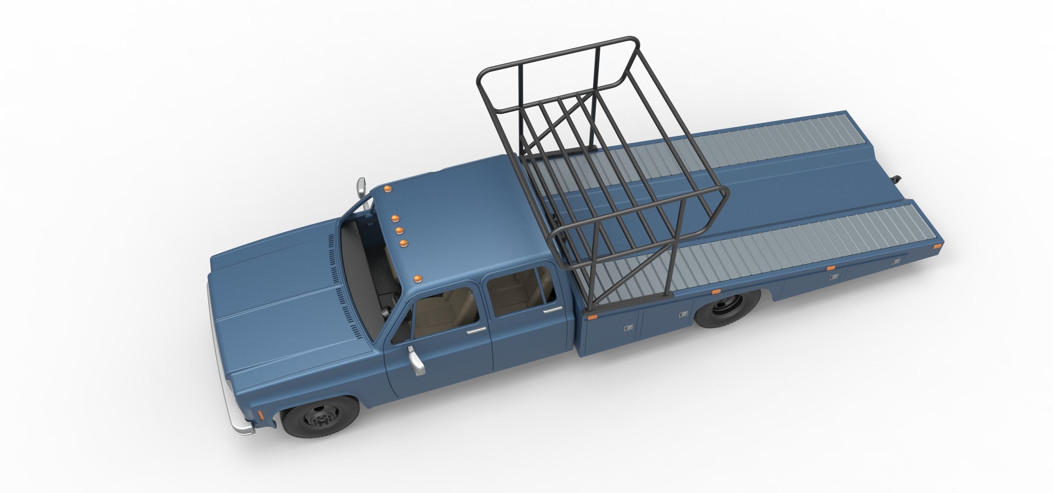 Vintage Transporter truck for Race car Version 2 Scale 1 to 25 3D print model_12