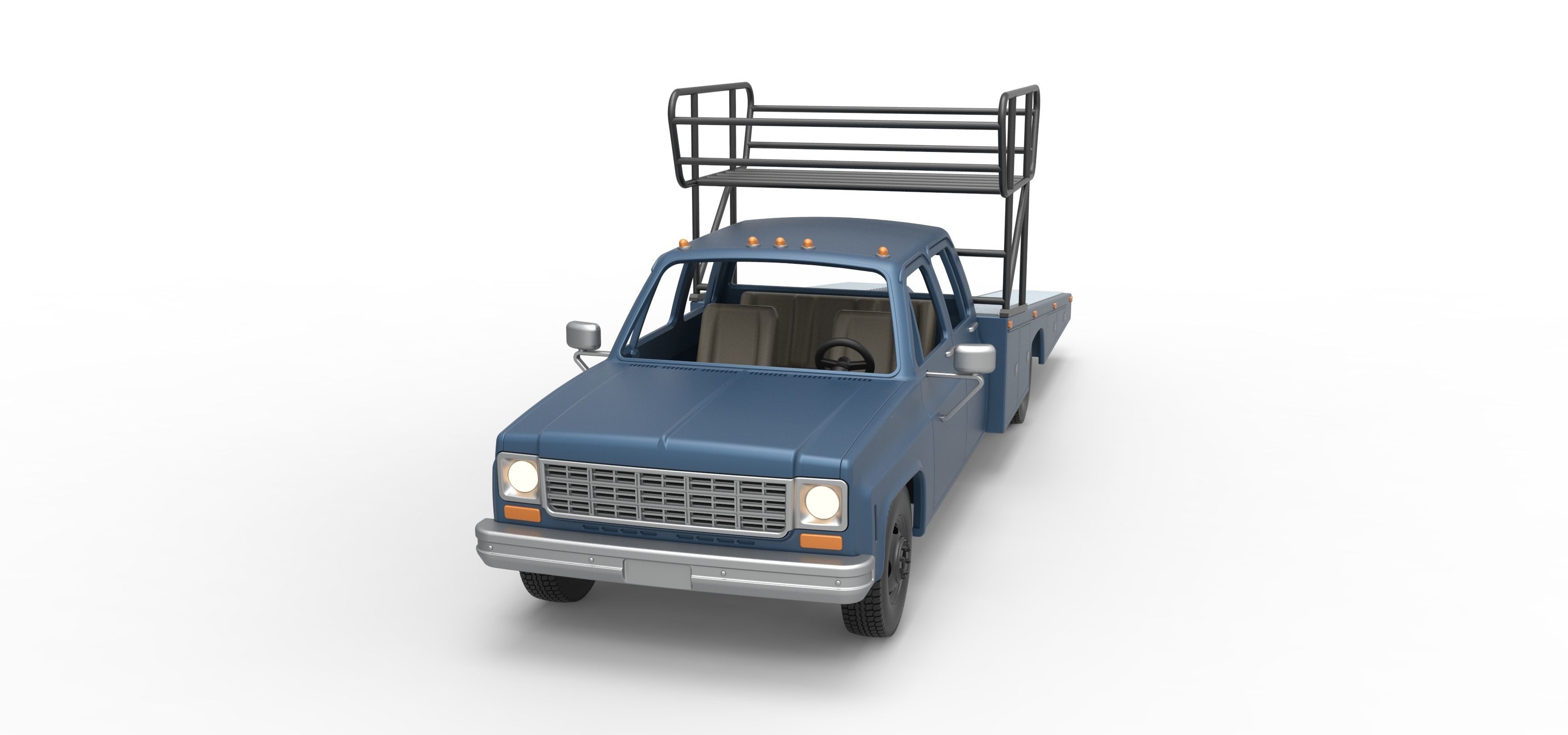 Vintage Transporter truck for Race car Version 2 Scale 1 to 25 3D print model_13