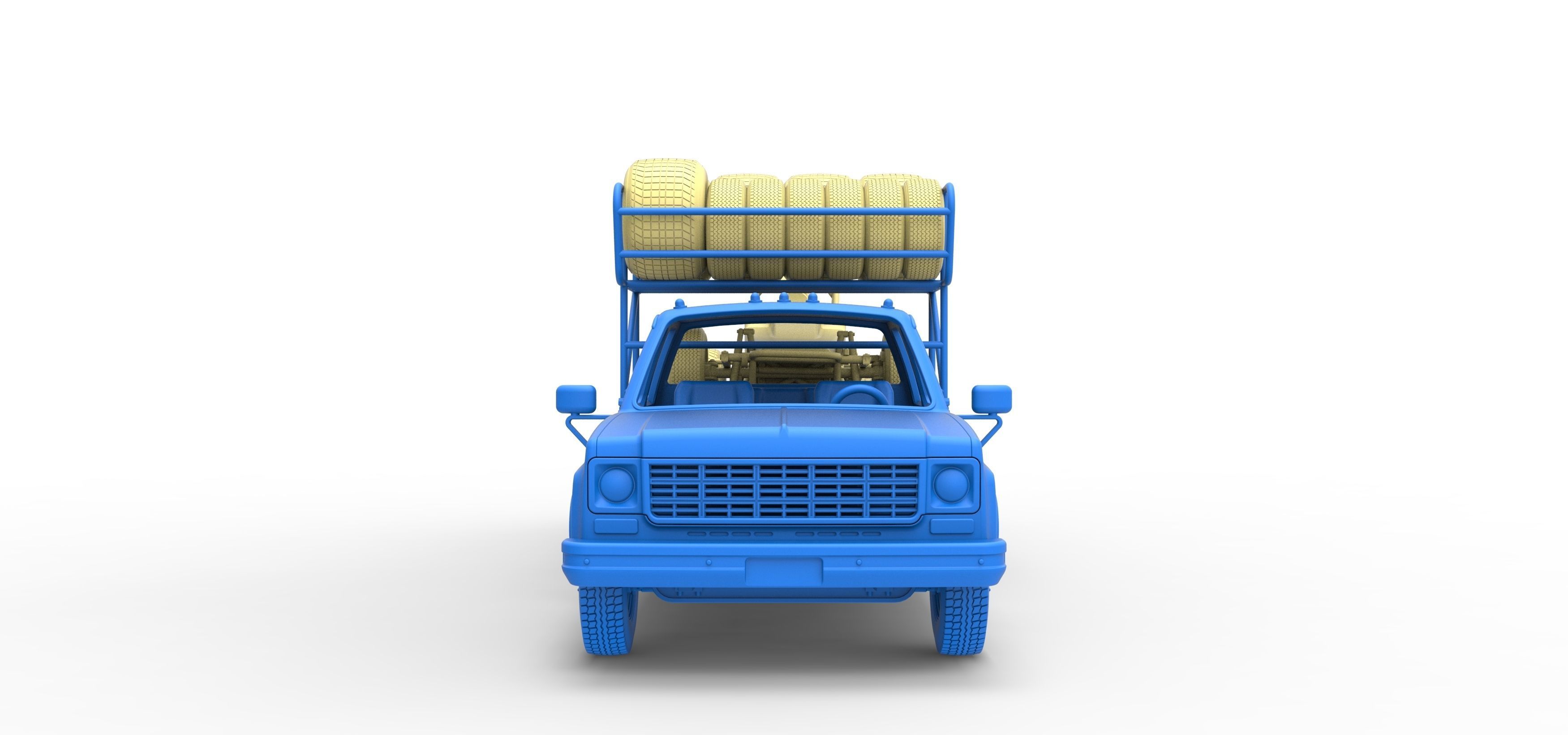 Vintage Transporter truck for Race car Version 2 Scale 1 to 25 3D print model_29