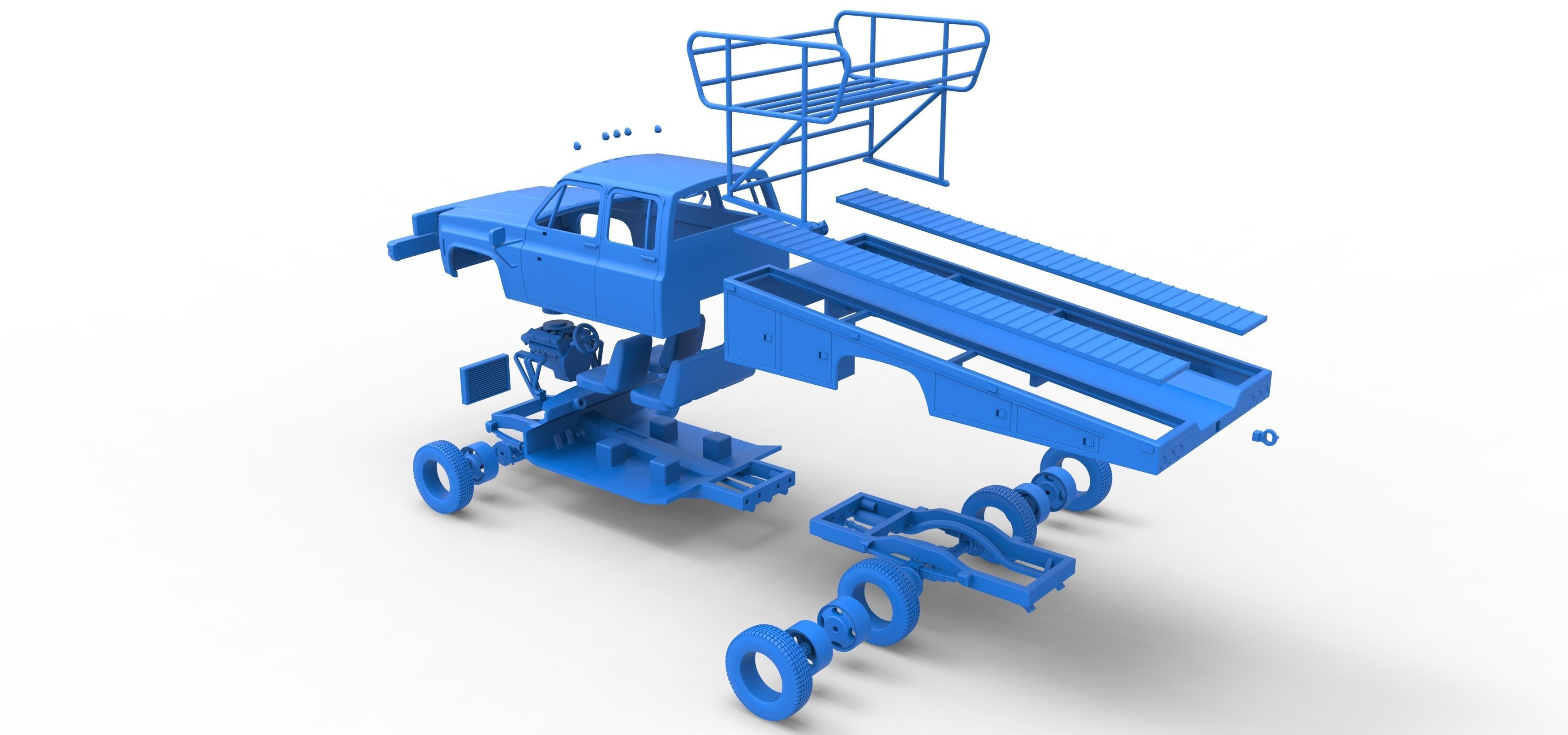 Vintage Transporter truck for Race car Version 2 Scale 1 to 25 3D print model_57