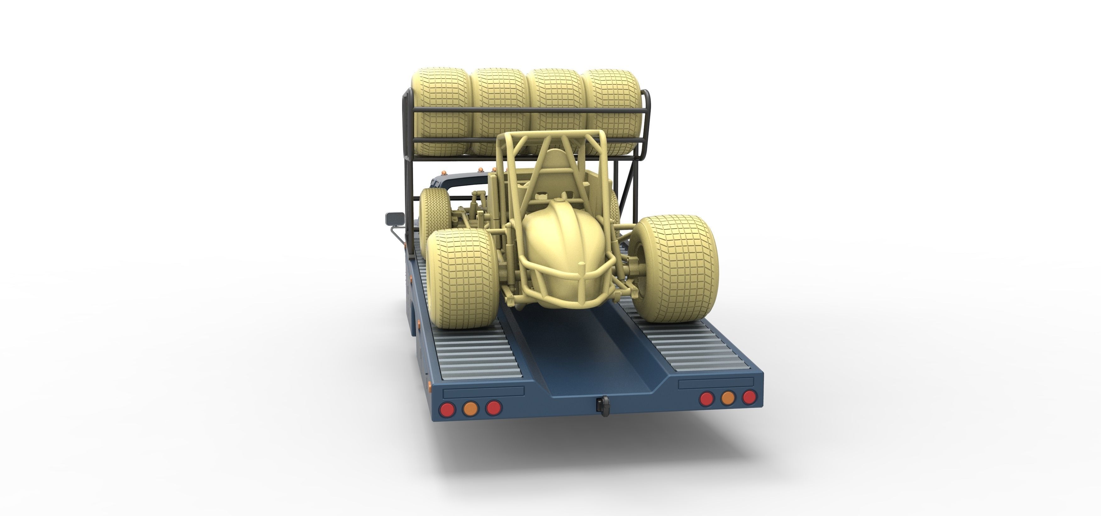 Vintage Transporter truck for Race car Version 2 Scale 1 to 25 3D print model_8