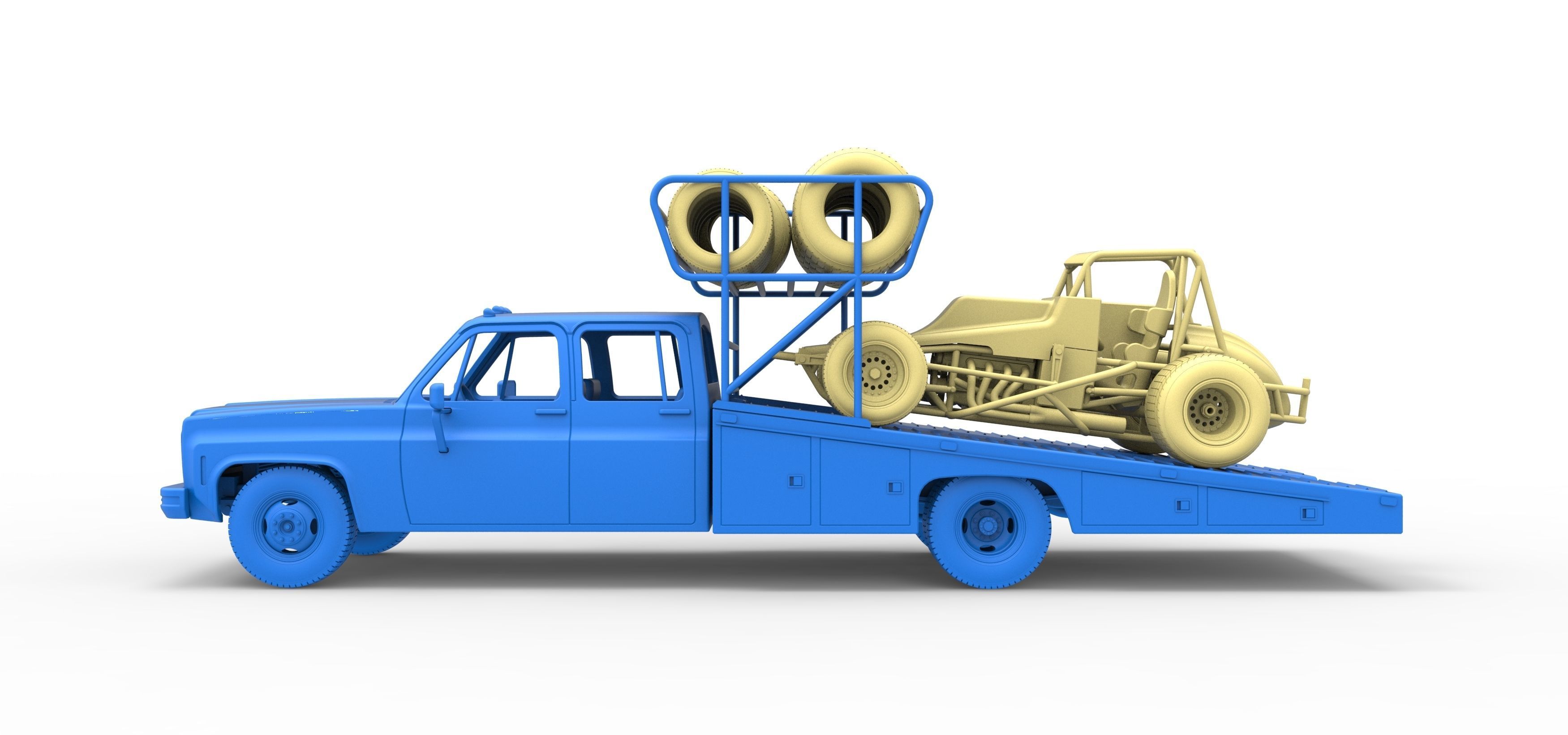 Vintage Transporter truck for Race car Version 2 Scale 1 to 25 3D print model_30