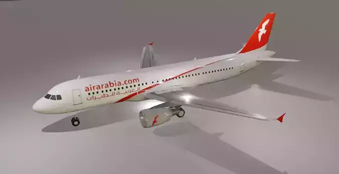 Air Arabia airbus a320-214 3D model Low-poly 3D model