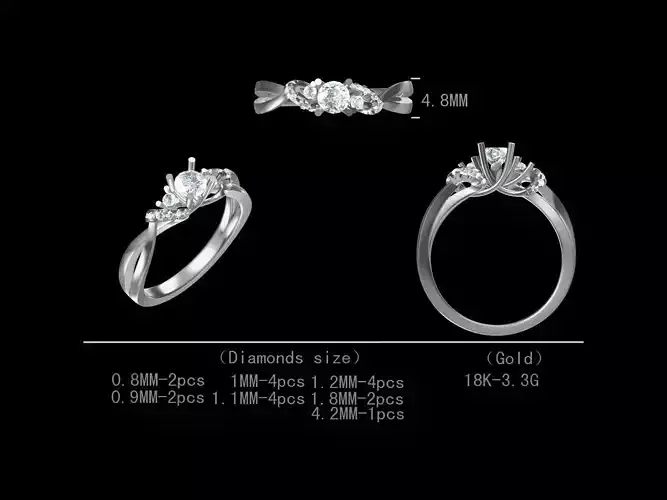 Beautiful diamond engagement ring for women 3D model