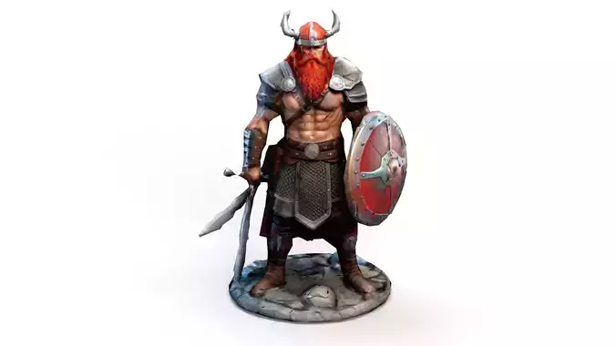 Viking Warrior Olaf - Low-Poly - Game-Ready - Medieval