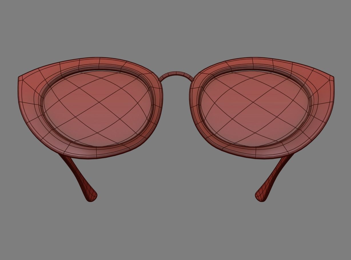 Womens Sunglasses Low-poly 3D model_9