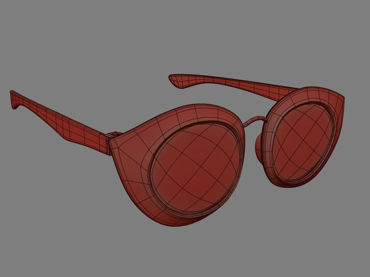 Womens Sunglasses Low-poly 3D model_3