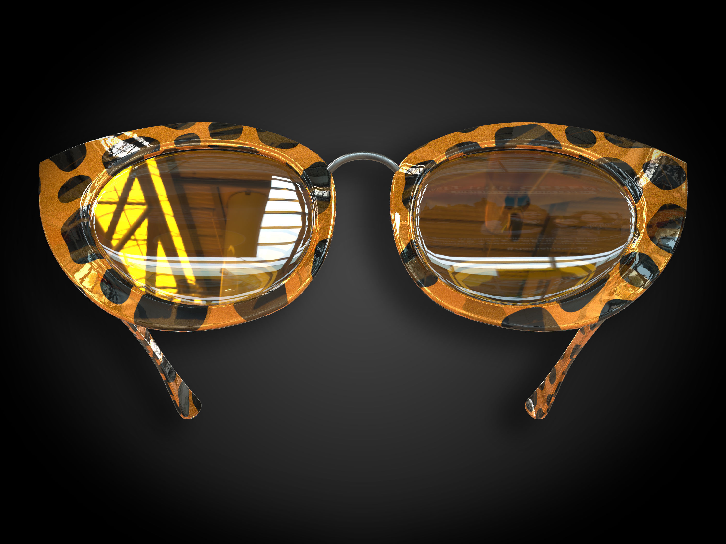 Womens Sunglasses Low-poly 3D model_8