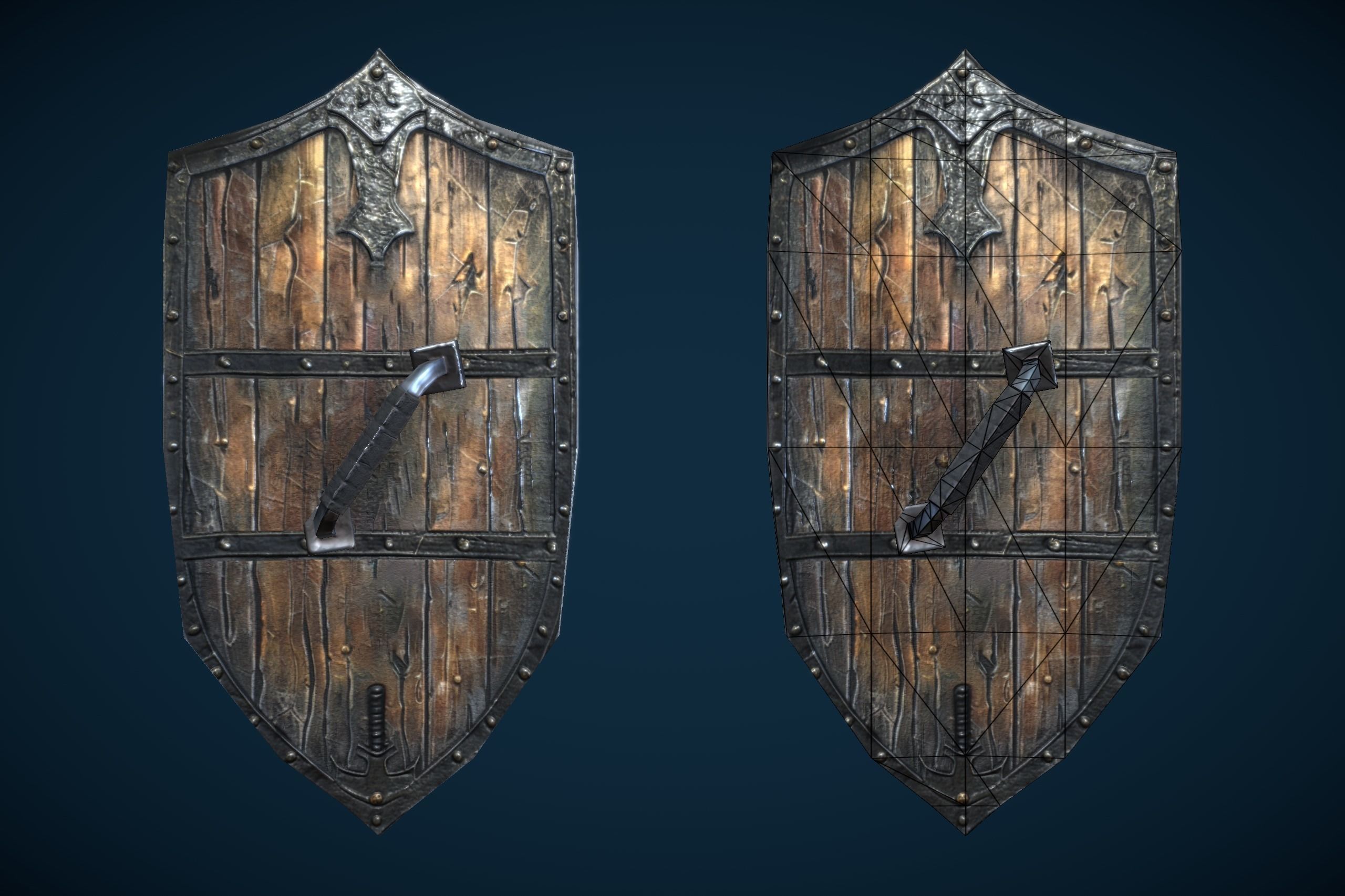 Skeleton Dark Knight Low-poly 3D model_10