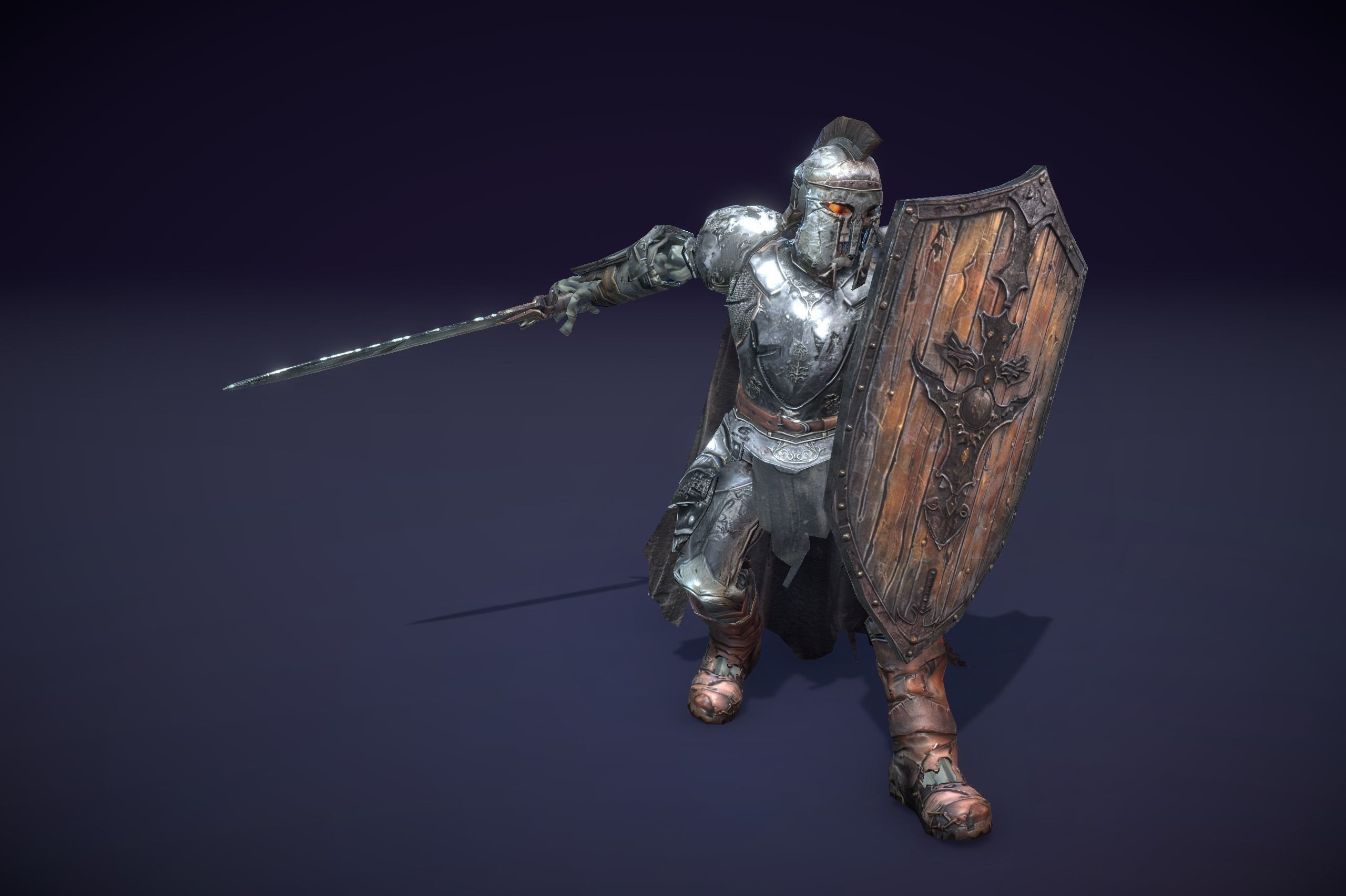 Skeleton Dark Knight Low-poly 3D model_2