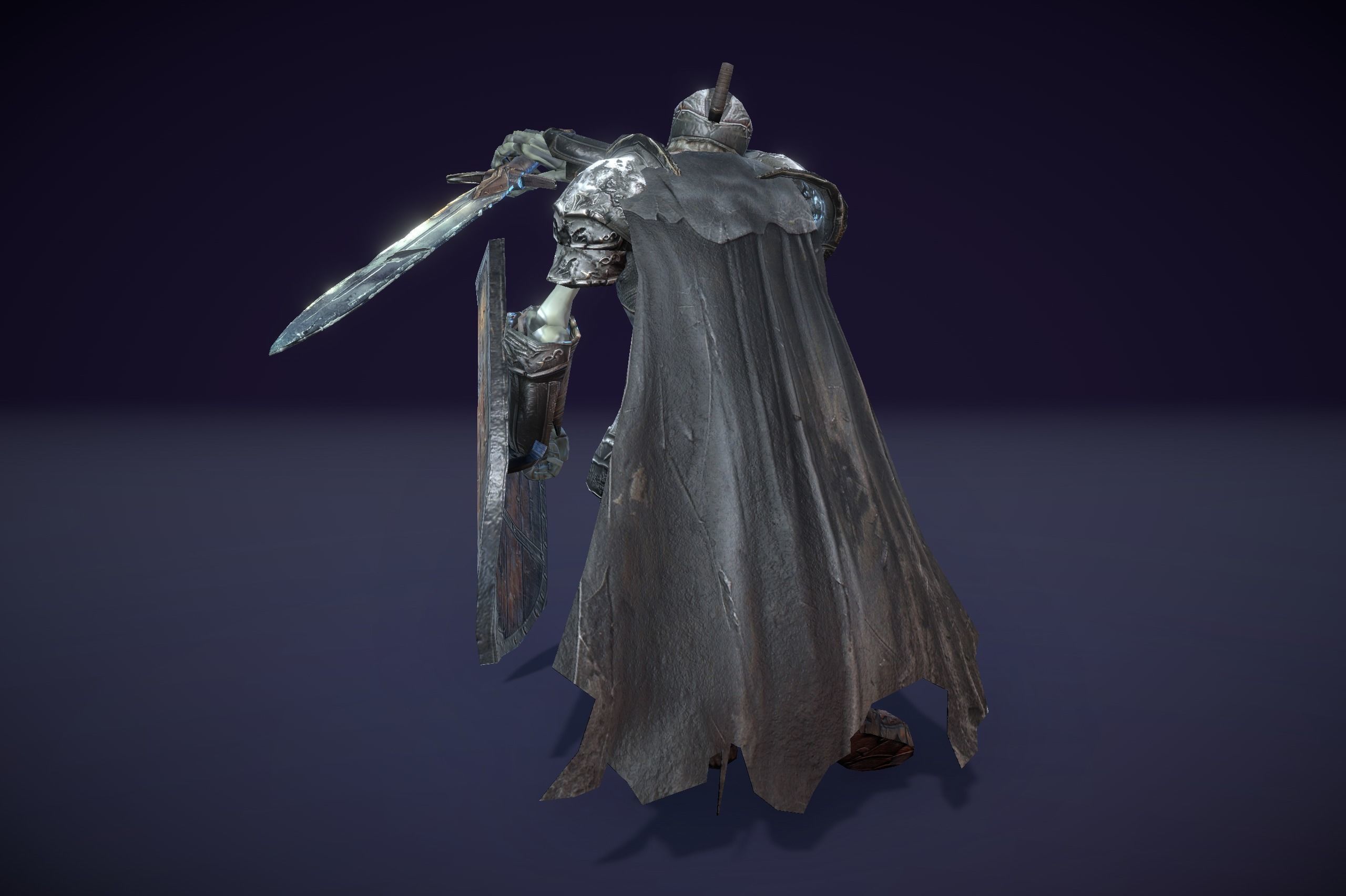 Skeleton Dark Knight Low-poly 3D model_7