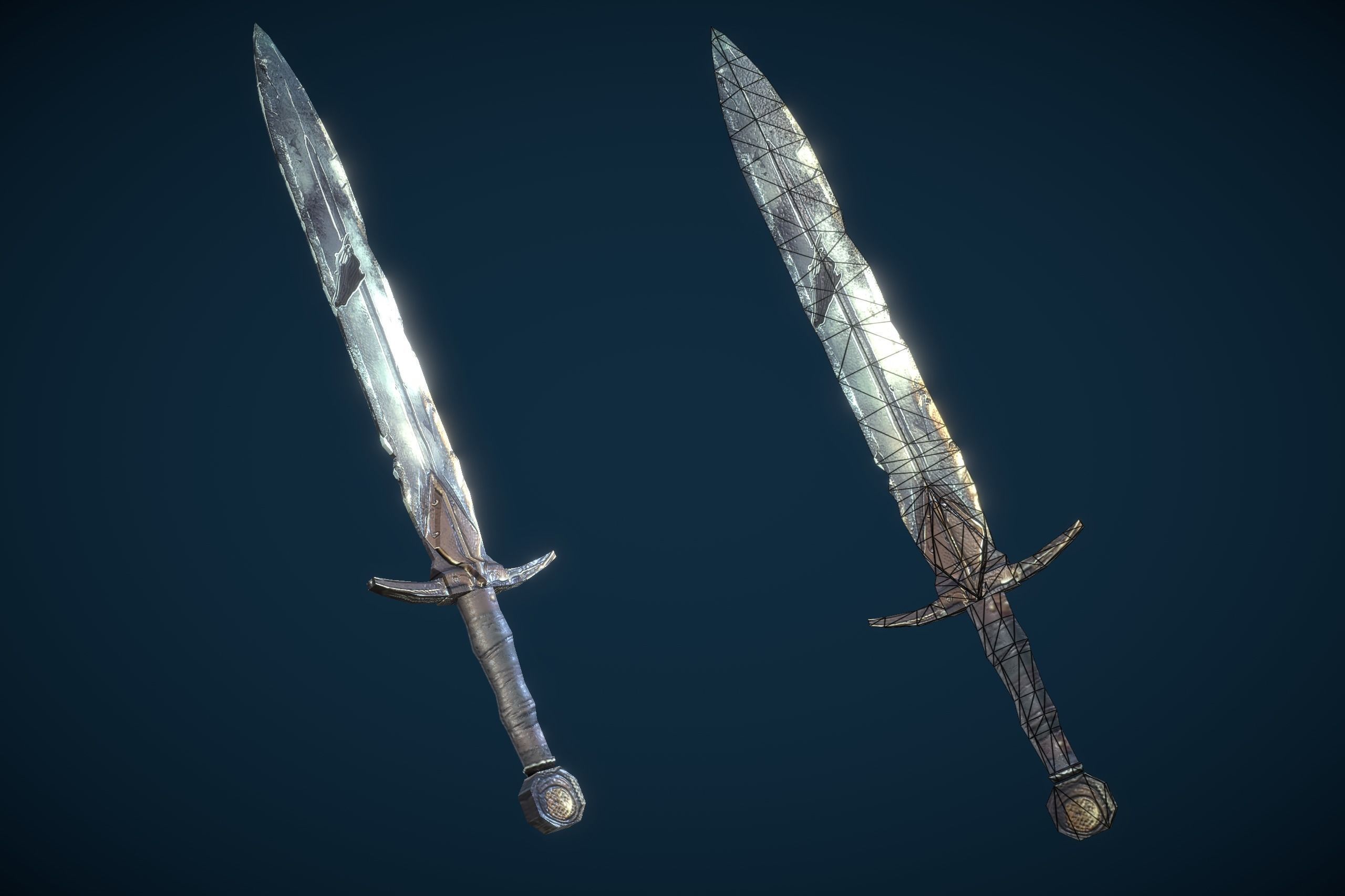 Skeleton Dark Knight Low-poly 3D model_8