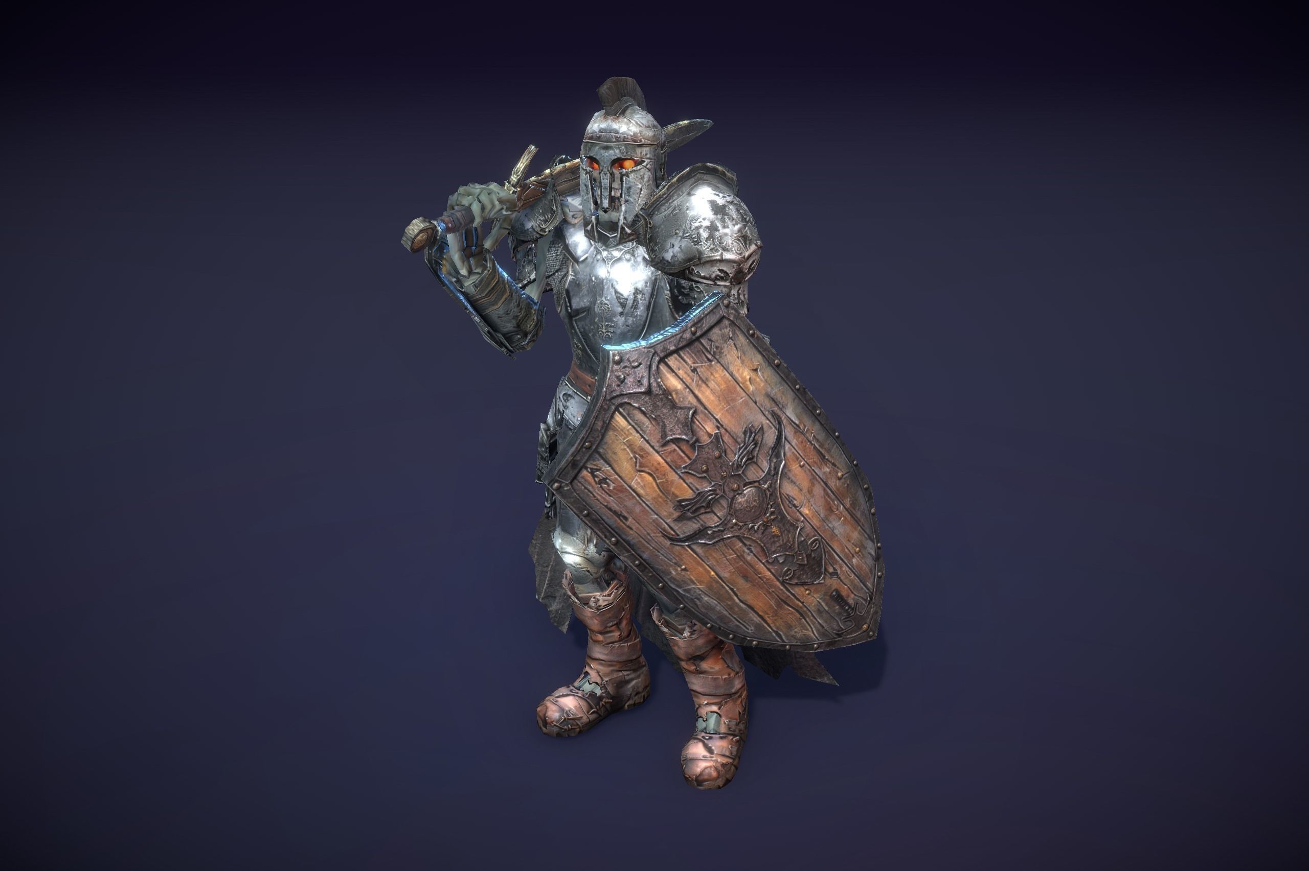 Skeleton Dark Knight Low-poly 3D model_4