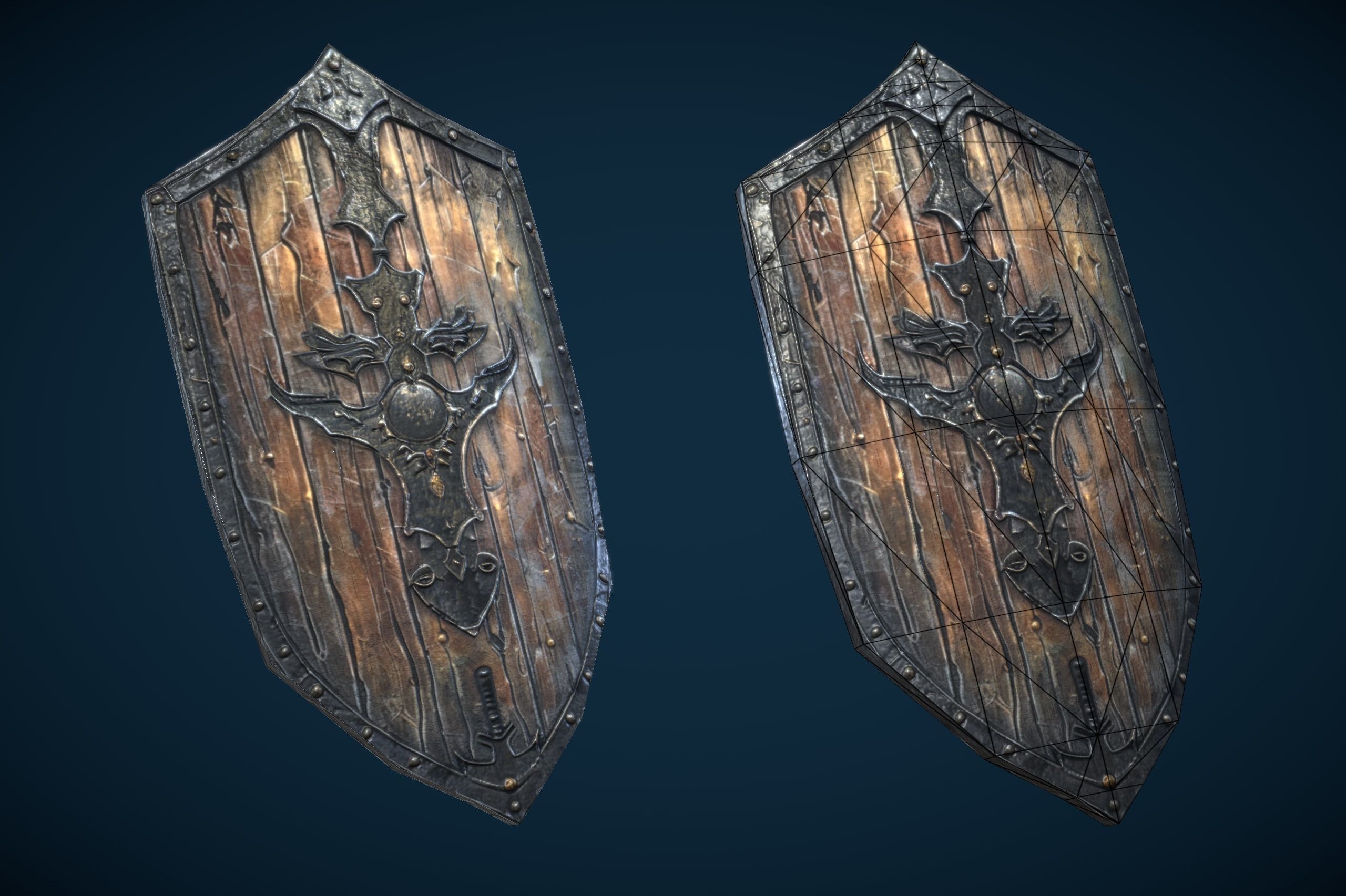 Skeleton Dark Knight Low-poly 3D model_9