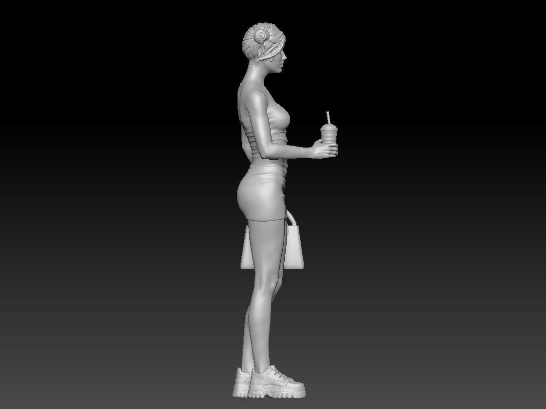 SUMMER GIRL WALKING 3 3D print model_3