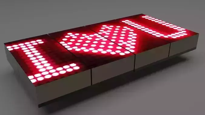 Illuminated LED Dot Matrix Display 3D model