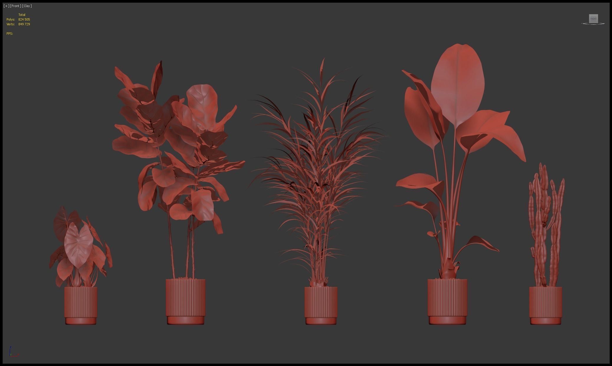 20 Photorealistic Flowers for Interiors - set 201 205 207 219 3D Model Collection_23