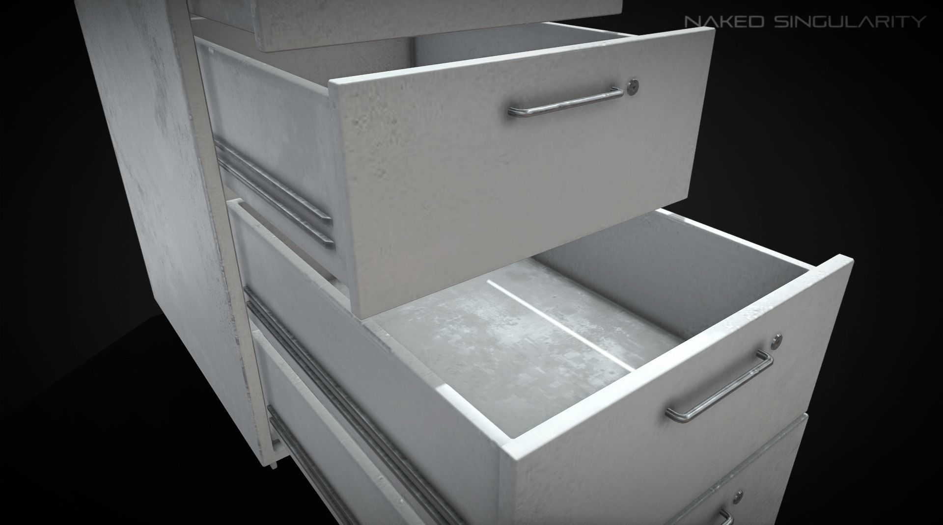 Office drawer cabinet - mobile file storage Low-poly 3D model_4