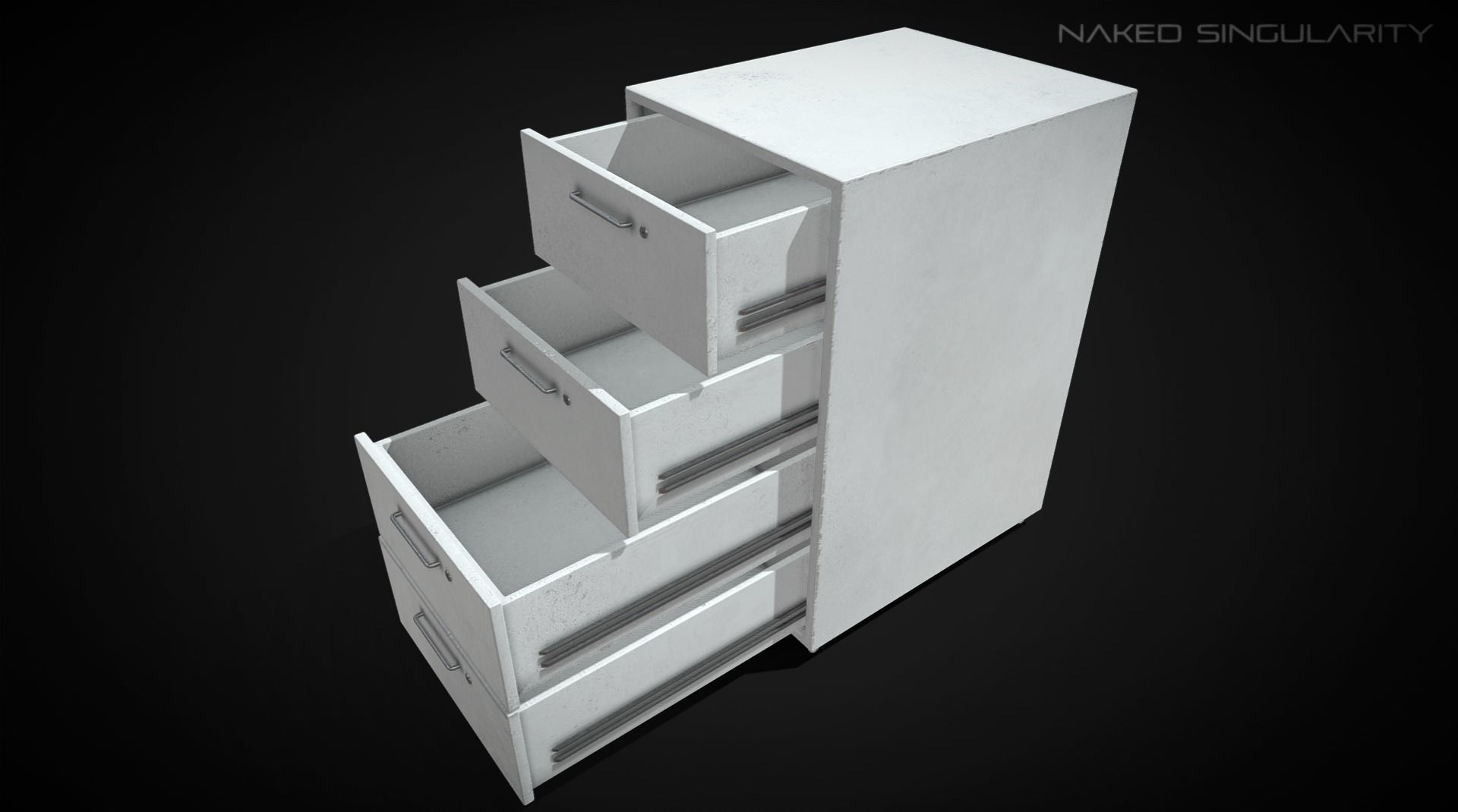 Office drawer cabinet - mobile file storage Low-poly 3D model_3