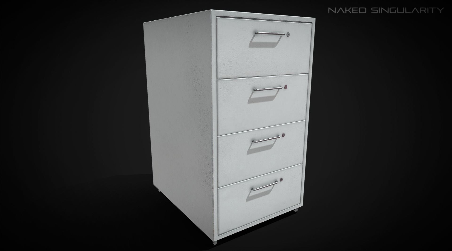 Office drawer cabinet - mobile file storage Low-poly 3D model_2