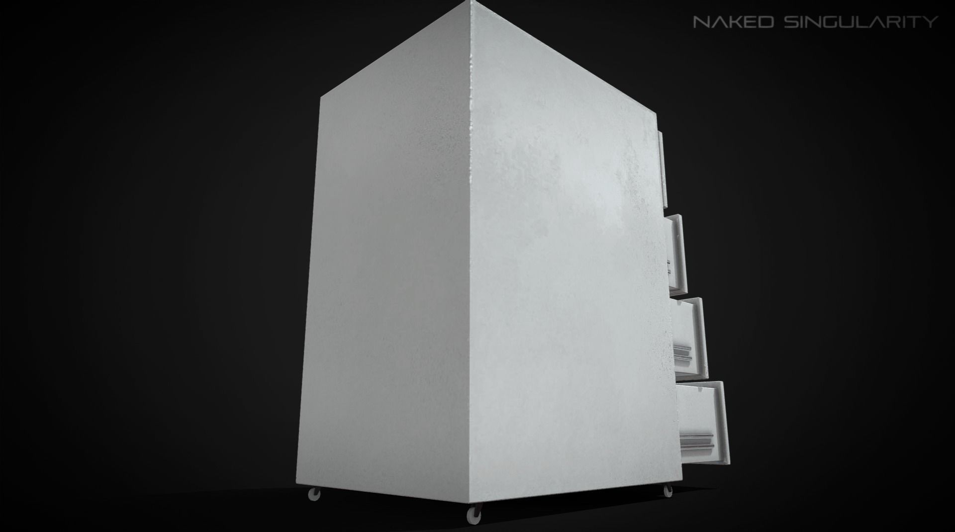 Office drawer cabinet - mobile file storage Low-poly 3D model_6