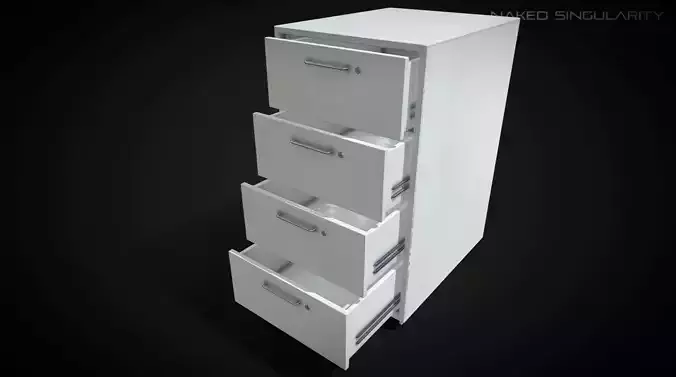 Office drawer cabinet - mobile file storage Low-poly 3D model