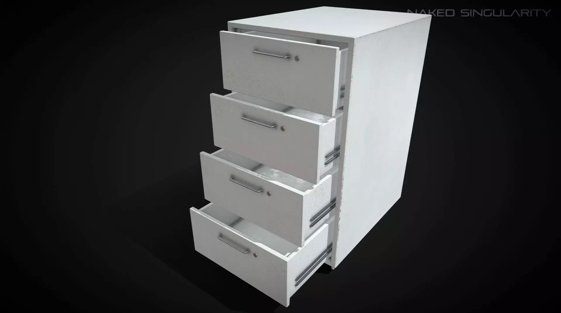 Office drawer cabinet - mobile file storage Low-poly 3D model_0