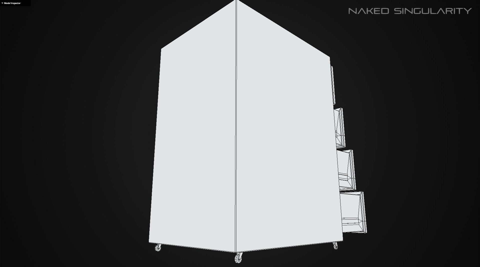 Office drawer cabinet - mobile file storage Low-poly 3D model_8